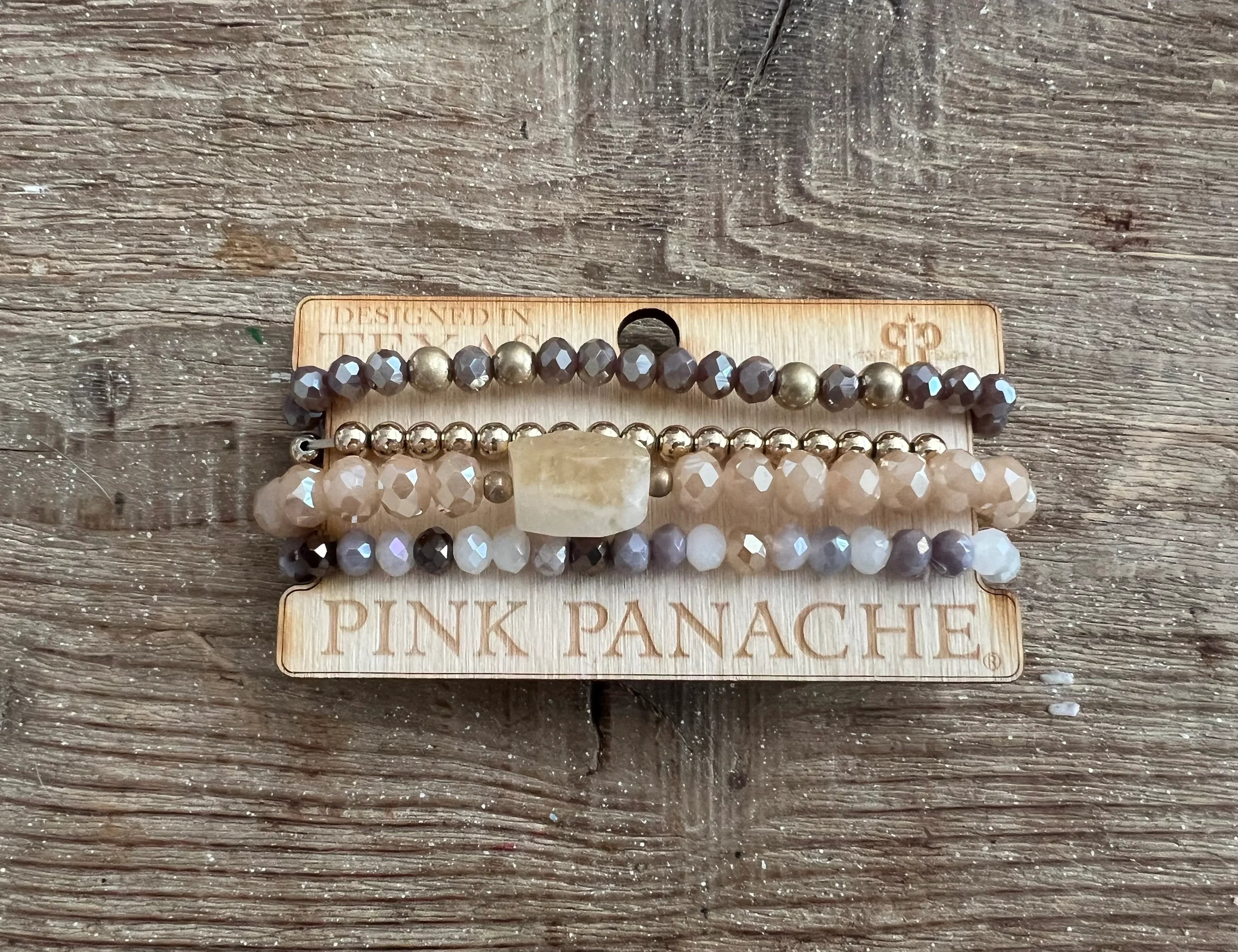 PINK PANACHE #210 Neutral Stone Bracelet Stack on Simply Obsessed