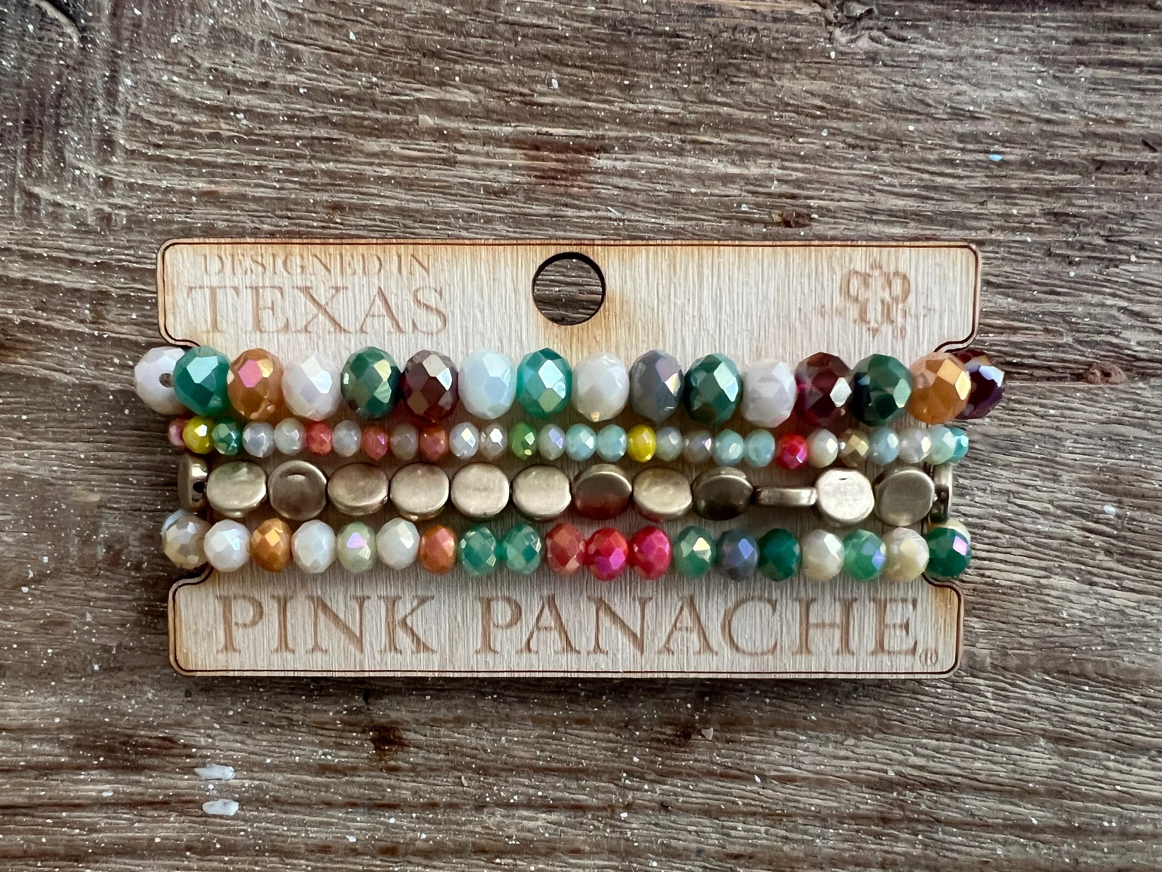PINK PANACHE #212 Multi Gold Bracelet Stack on Simply Obsessed