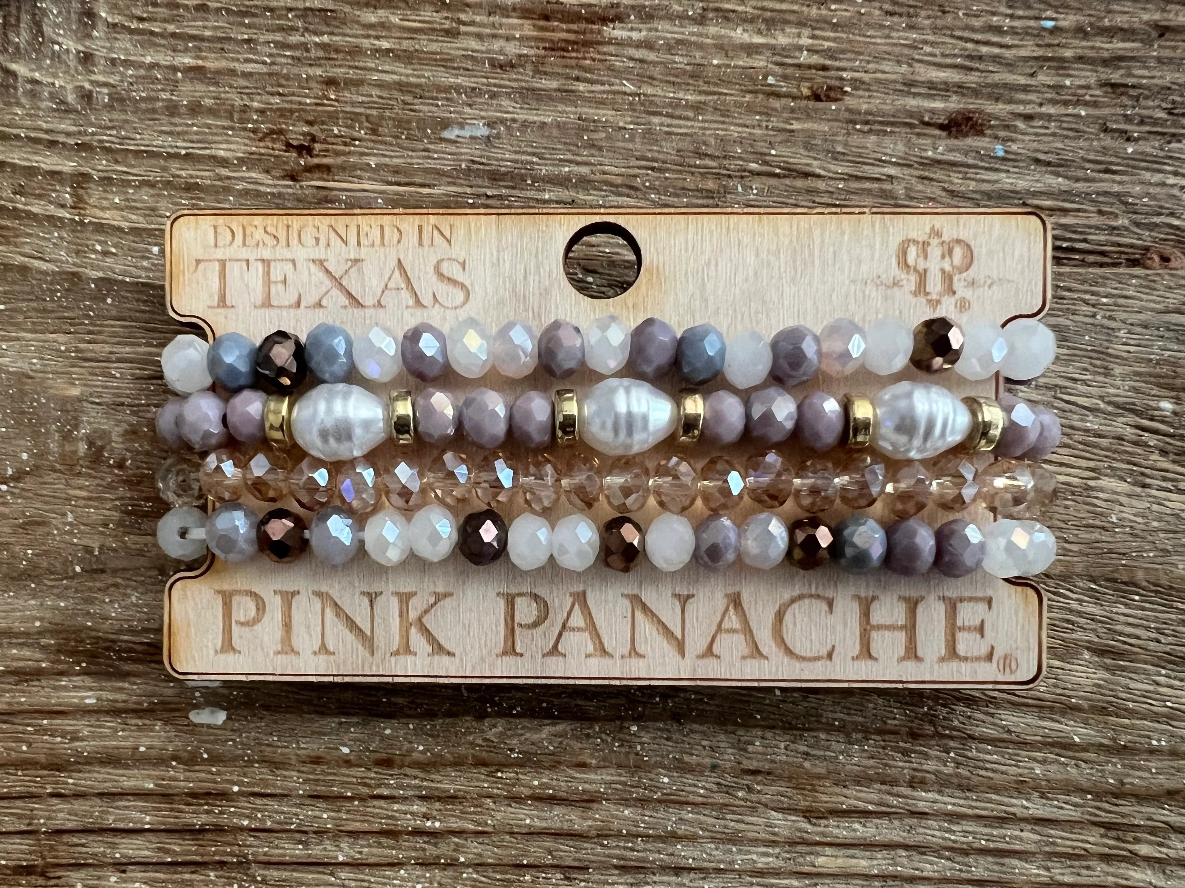 PINK PANACHE #214 Purple & Pearl Bracelet Stack on Simply Obsessed