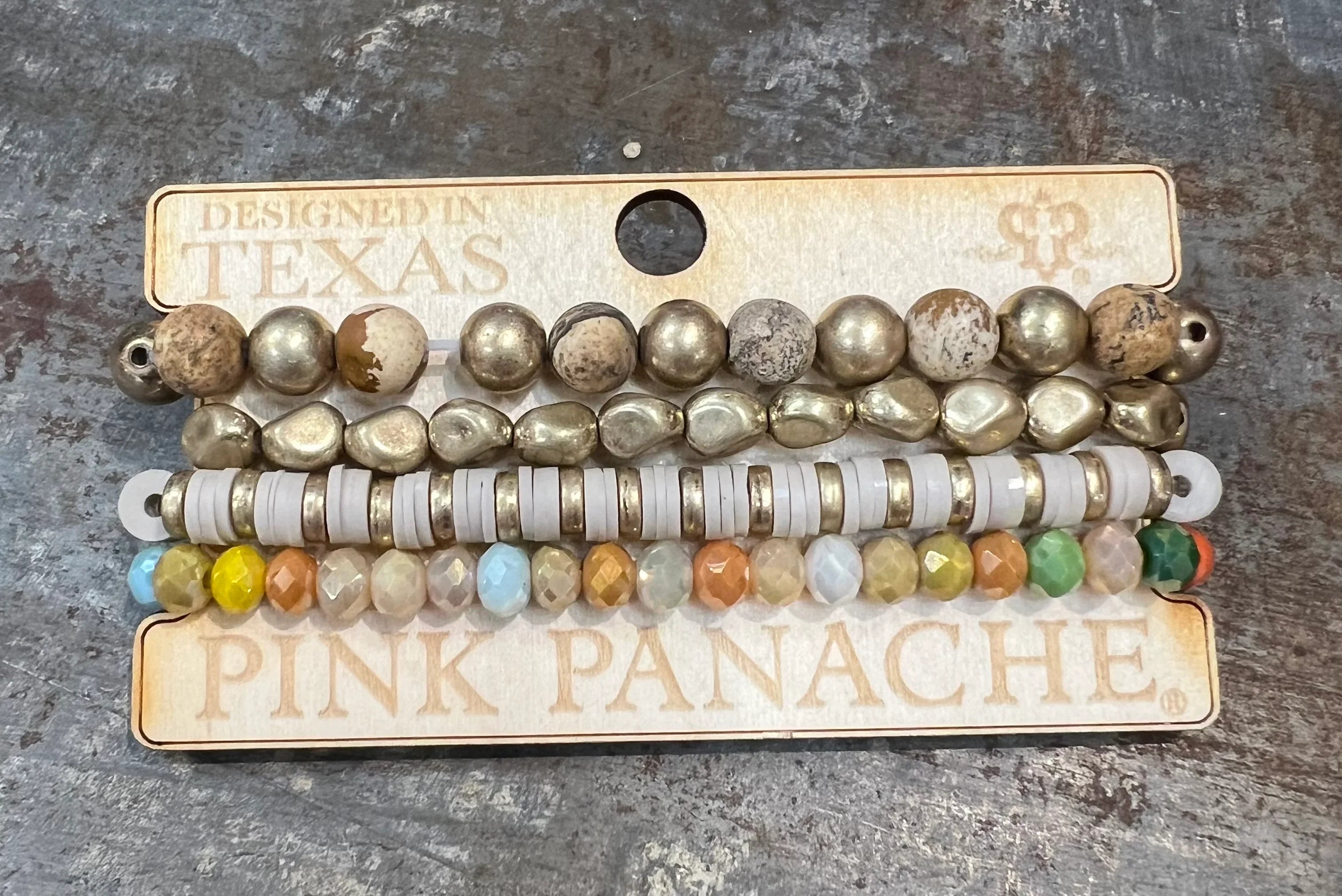 PINK PANACHE #300 Multi Gold Bracelet Stack on Simply Obsessed
