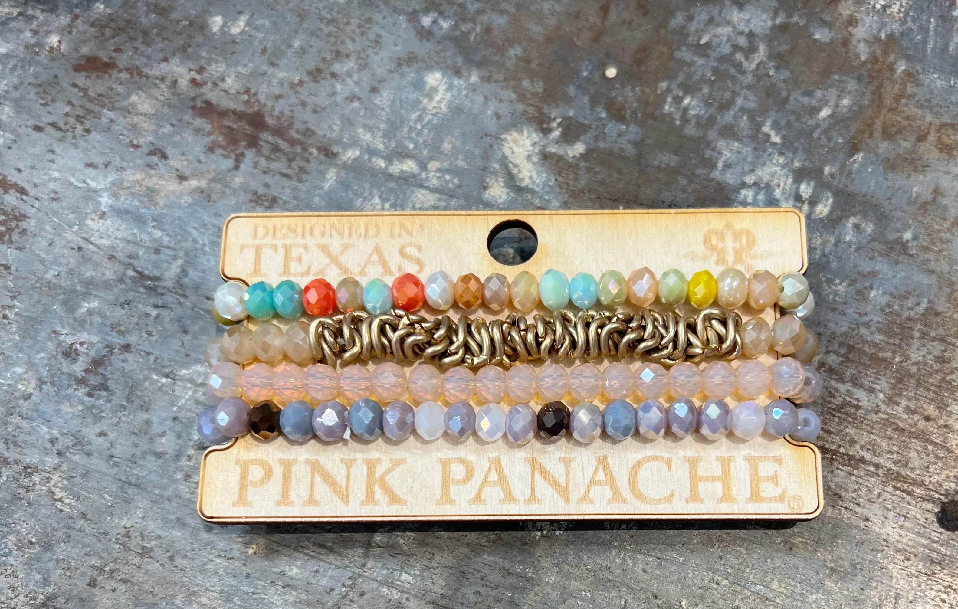 PINK PANACHE #307 Gold Multi Bracelet Stack on Simply Obsessed