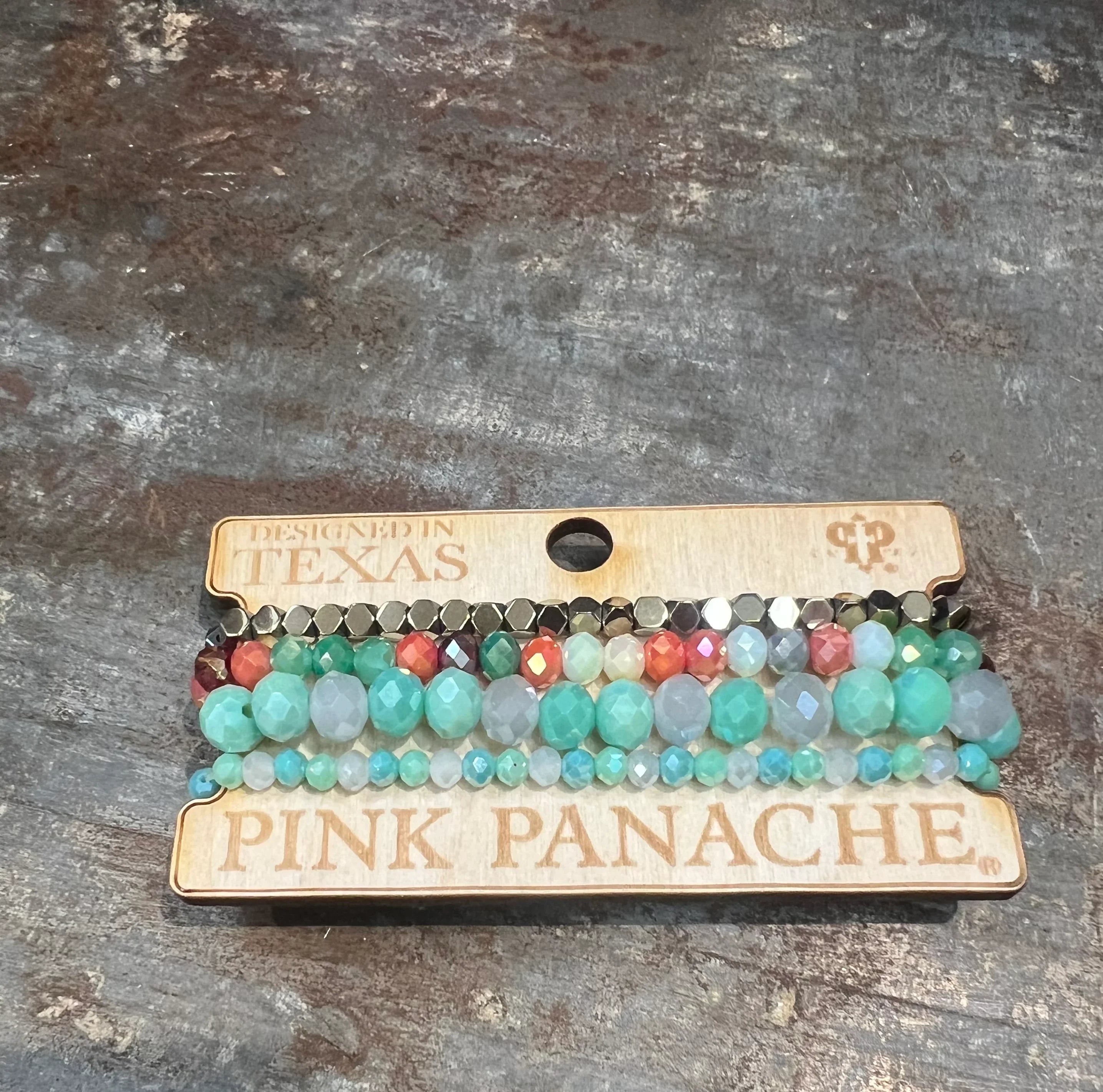 PINK PANACHE #313 Teal Multi Bracelet Stack on Simply Obsessed