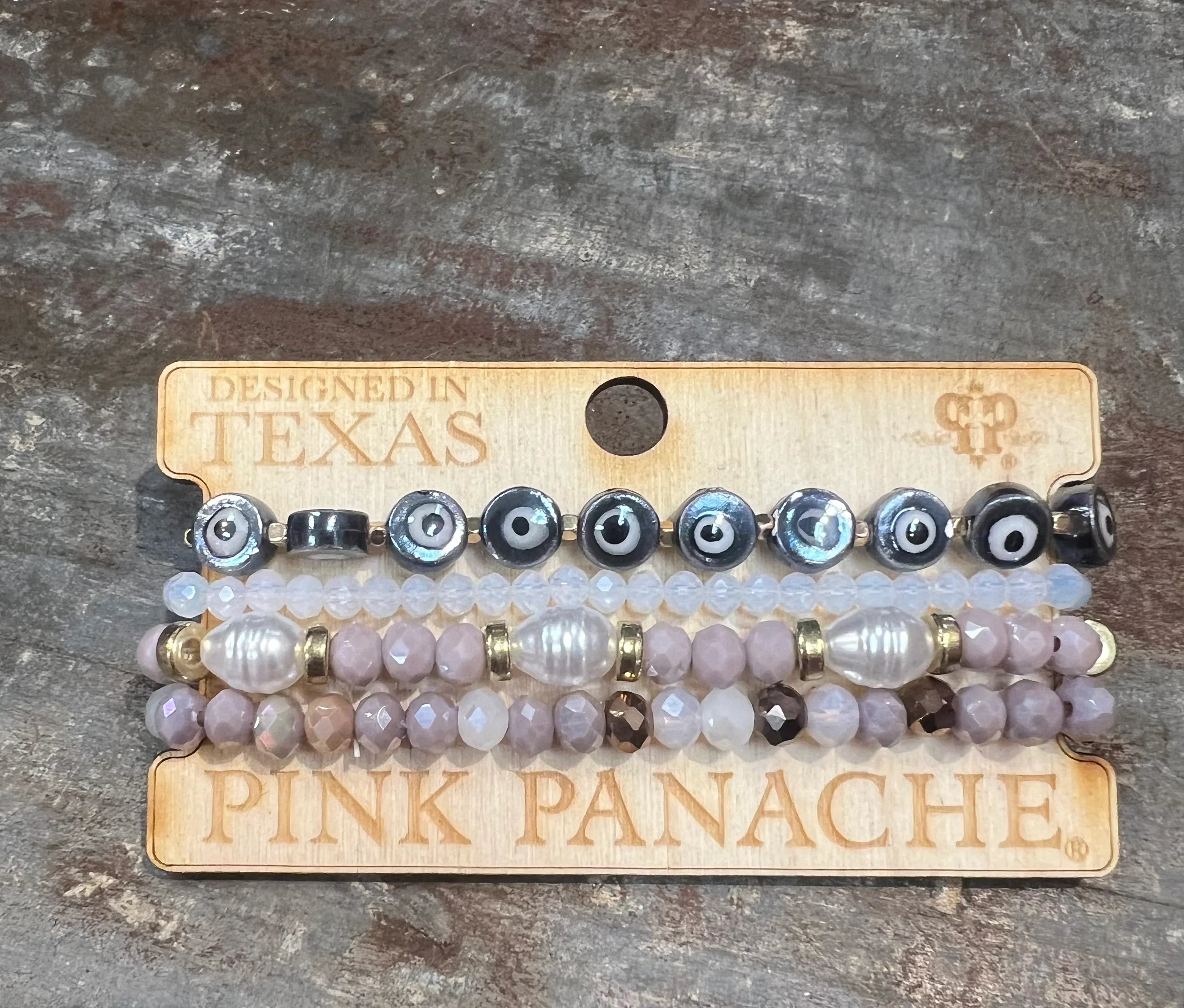 PINK PANACHE #315 Evil Eye Bracelet Stack on Simply Obsessed