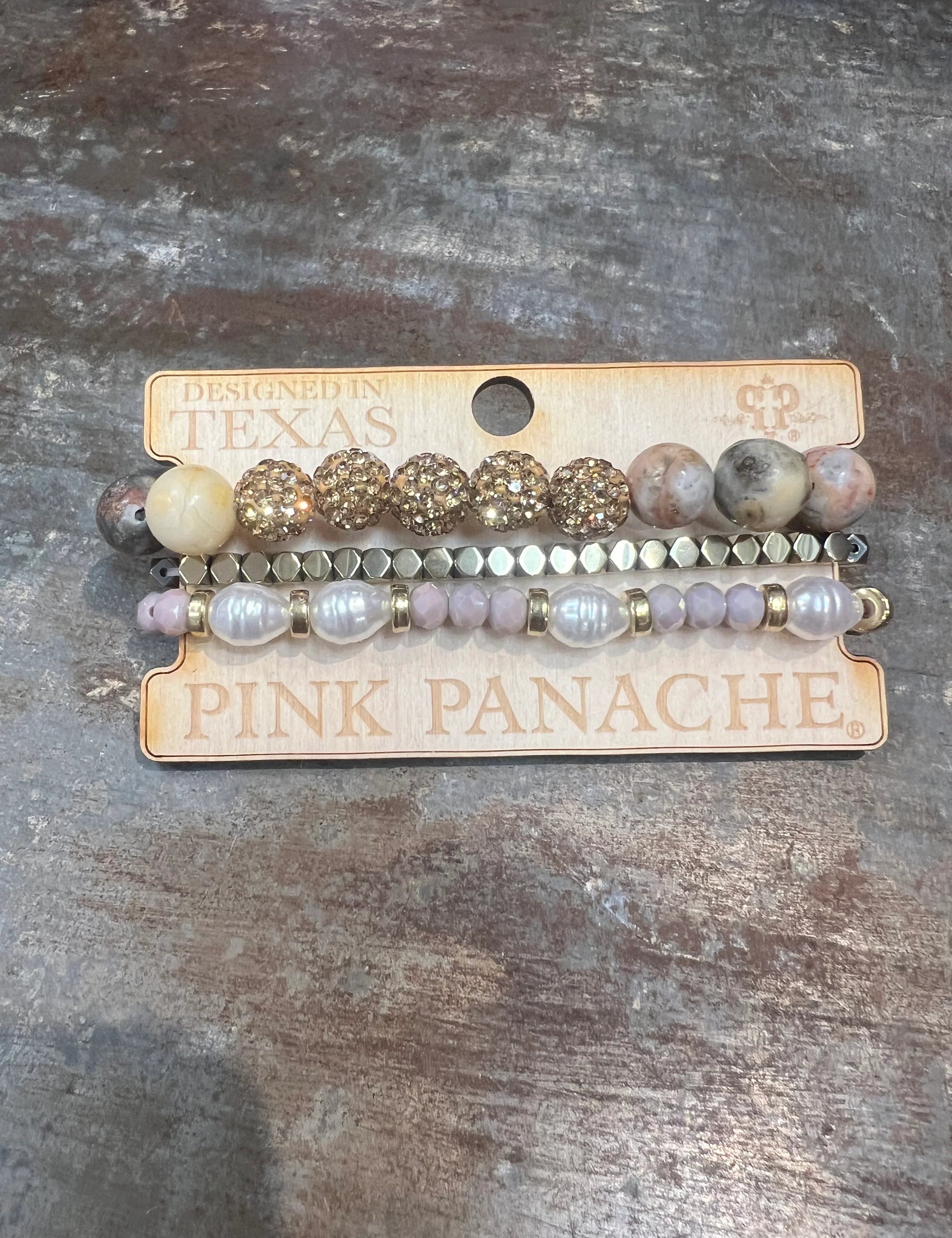 PINK PANACHE #318 Pink & Gold Bracelet Stack on Simply Obsessed