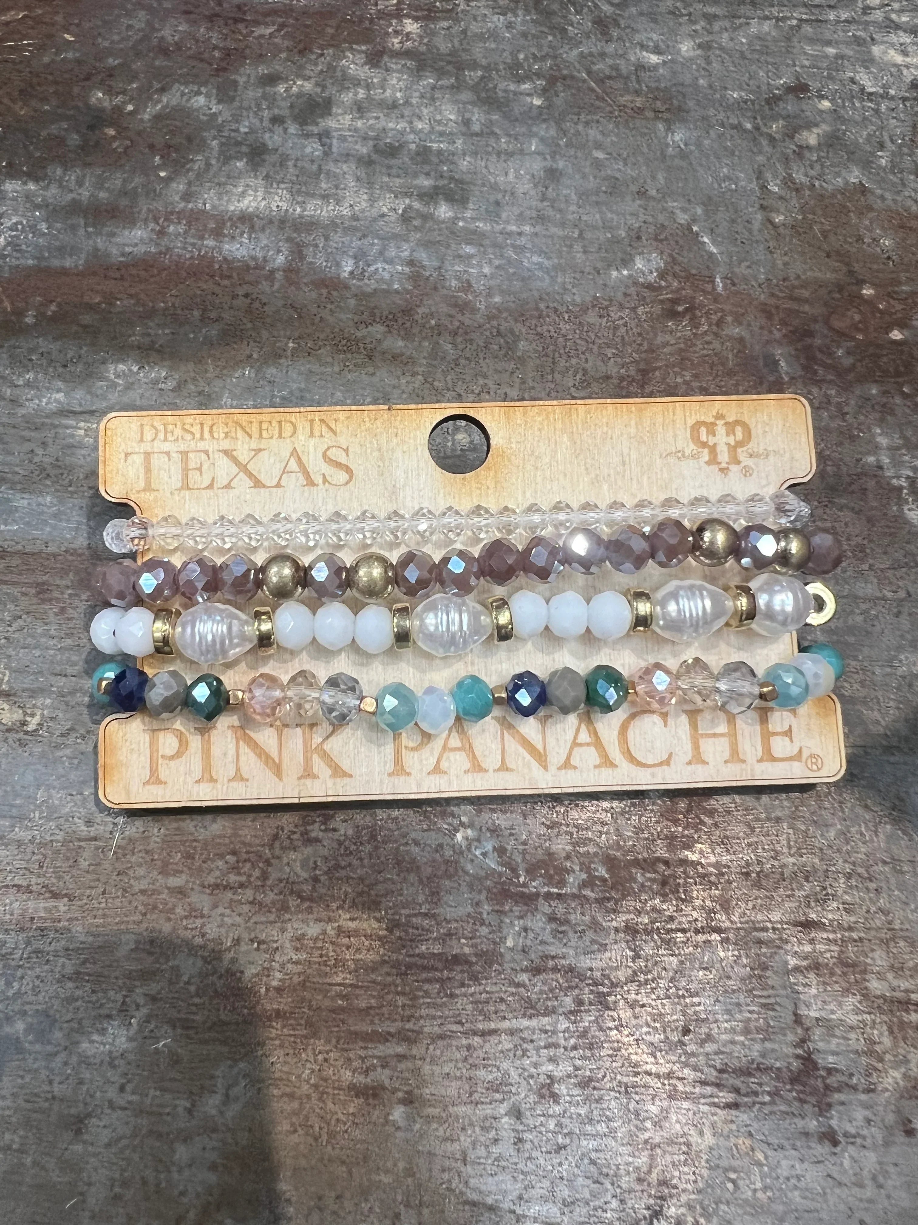 PINK PANACHE #319 Purple Multi & Pearl Bracelet Stack on Simply Obsessed