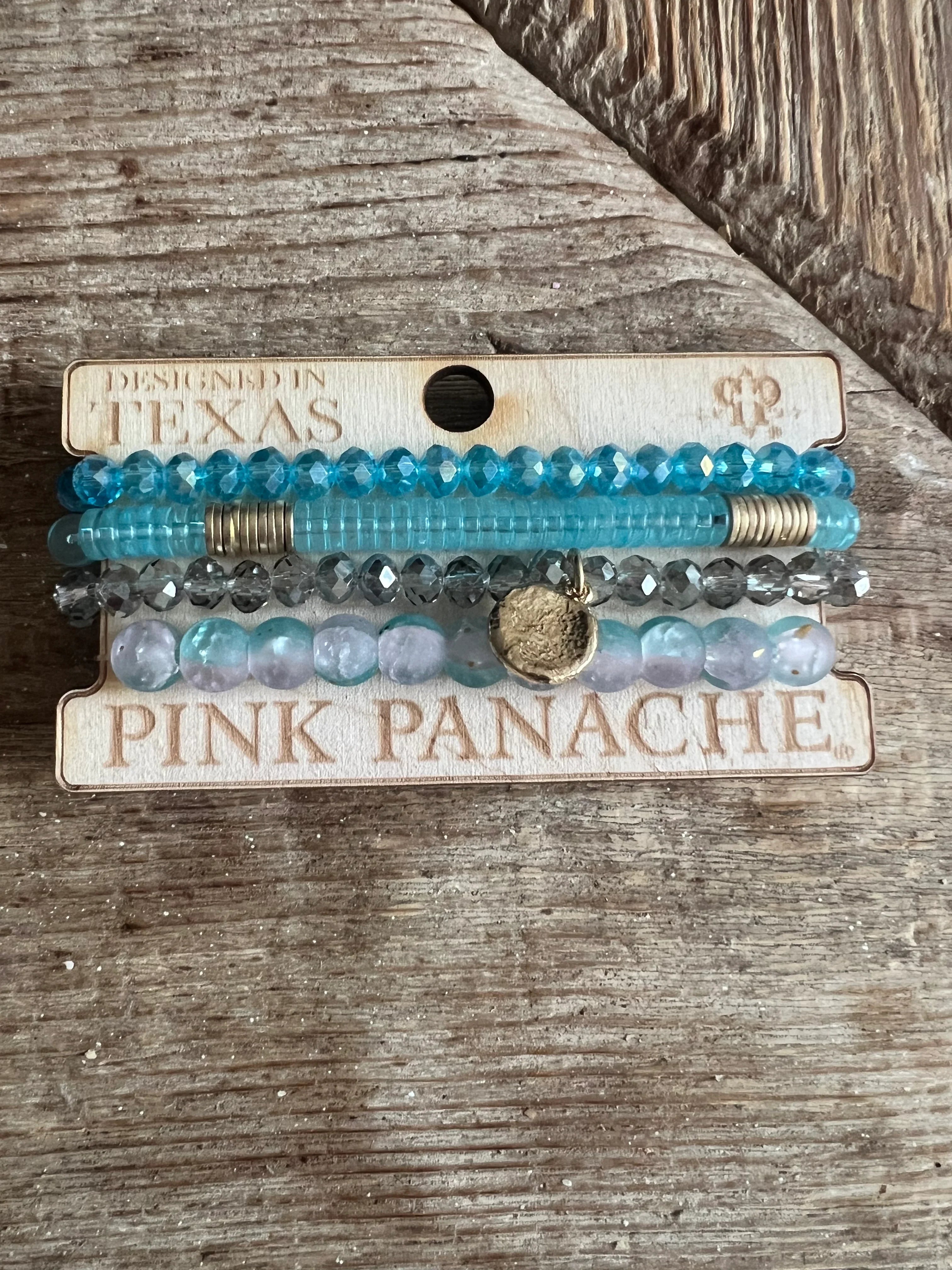 PINK PANACHE #400 Blue/Gold Bracelet Stack on Simply Obsessed