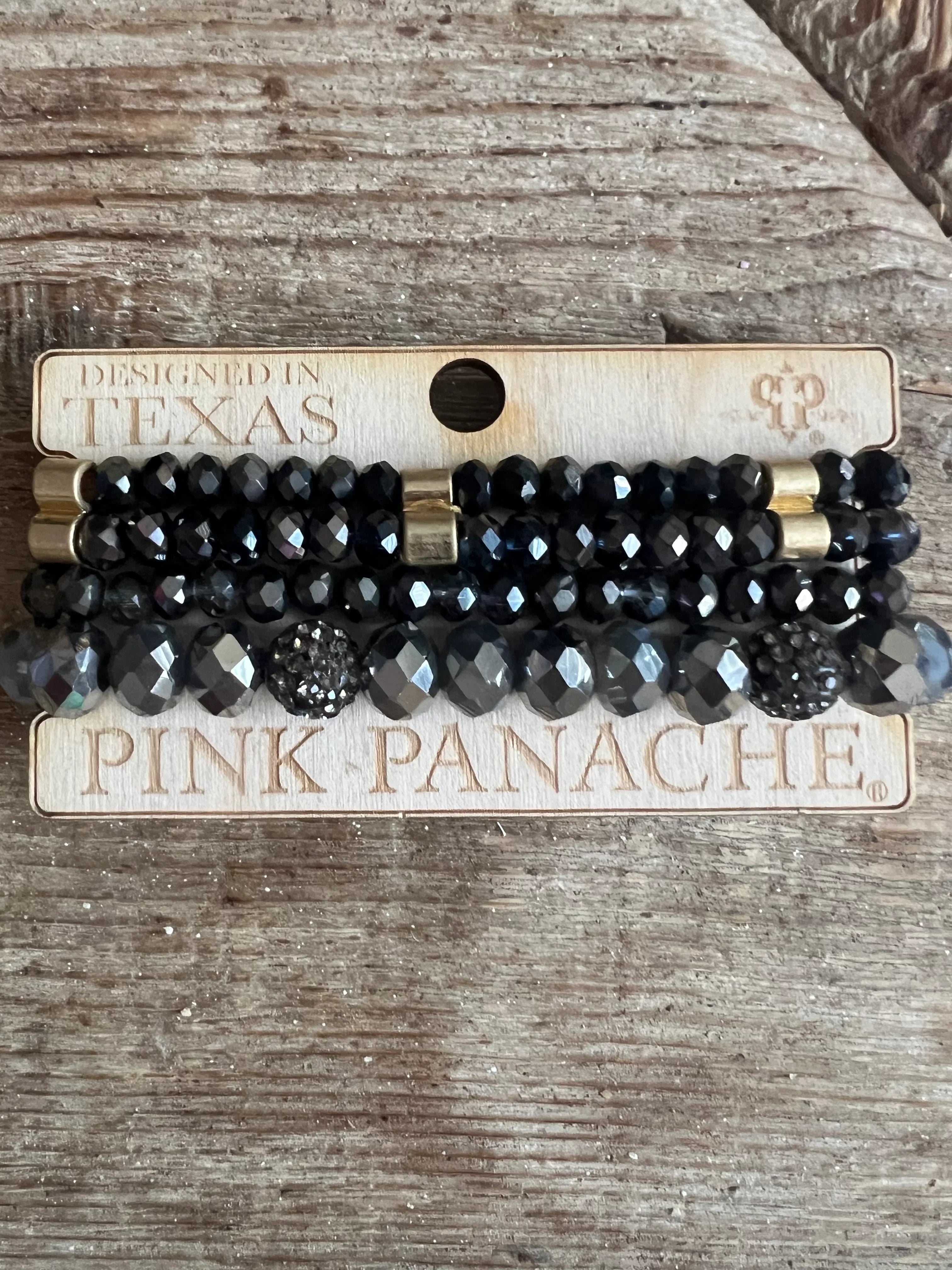 PINK PANACHE #403 Black/Gold Bracelet Stack on Simply Obsessed