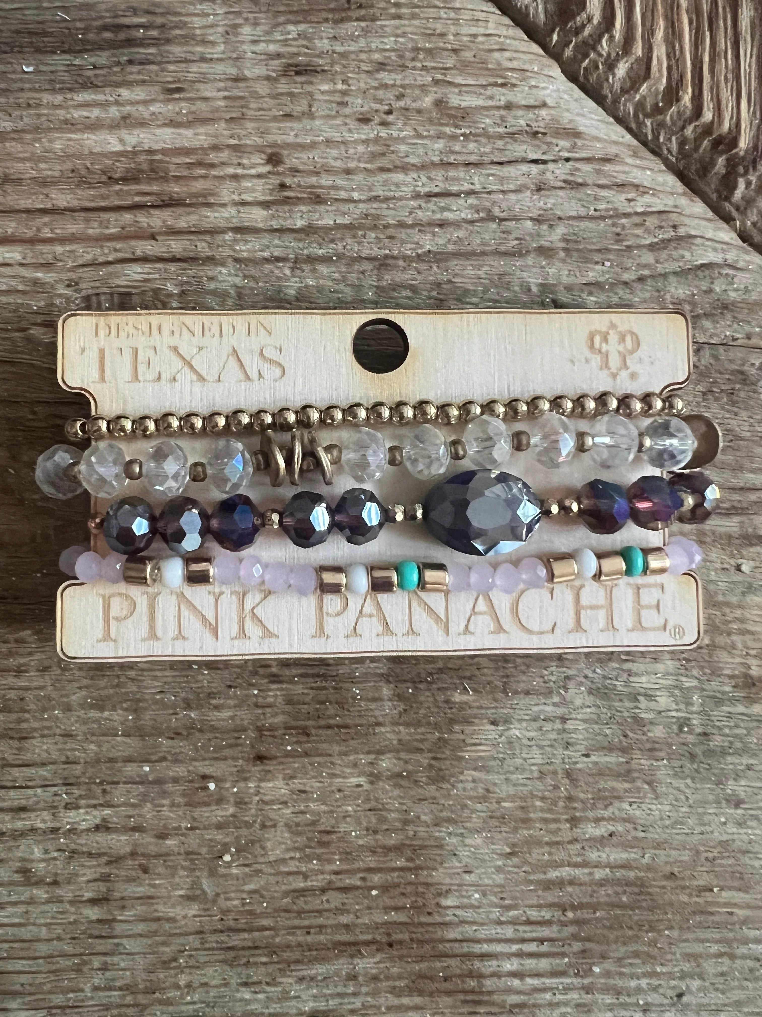 PINK PANACHE #406 Gold Multi Bracelet Stack on Simply Obsessed