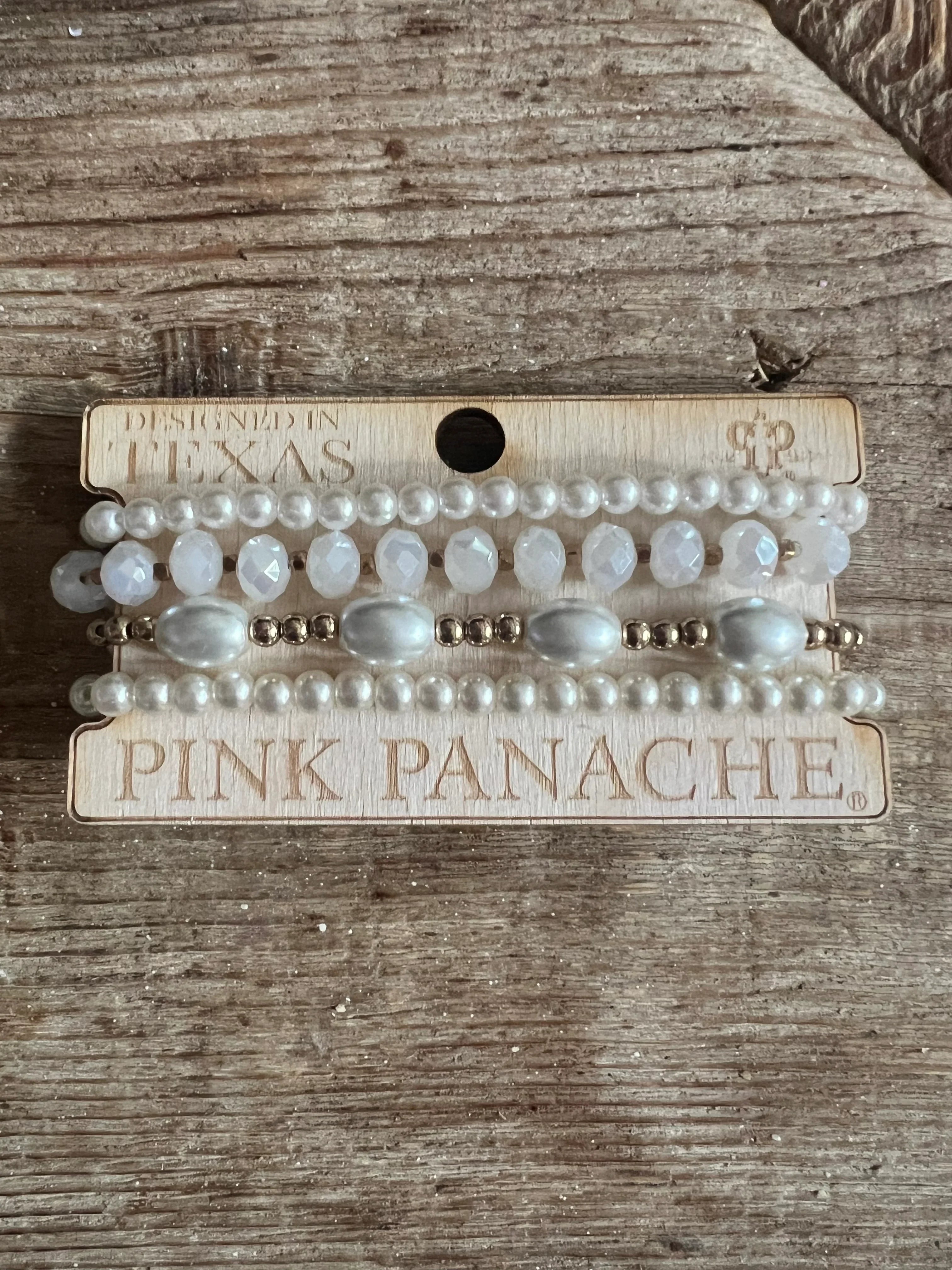 PINK PANACHE #407 Pearl & Gold Bracelet Stack on Simply Obsessed