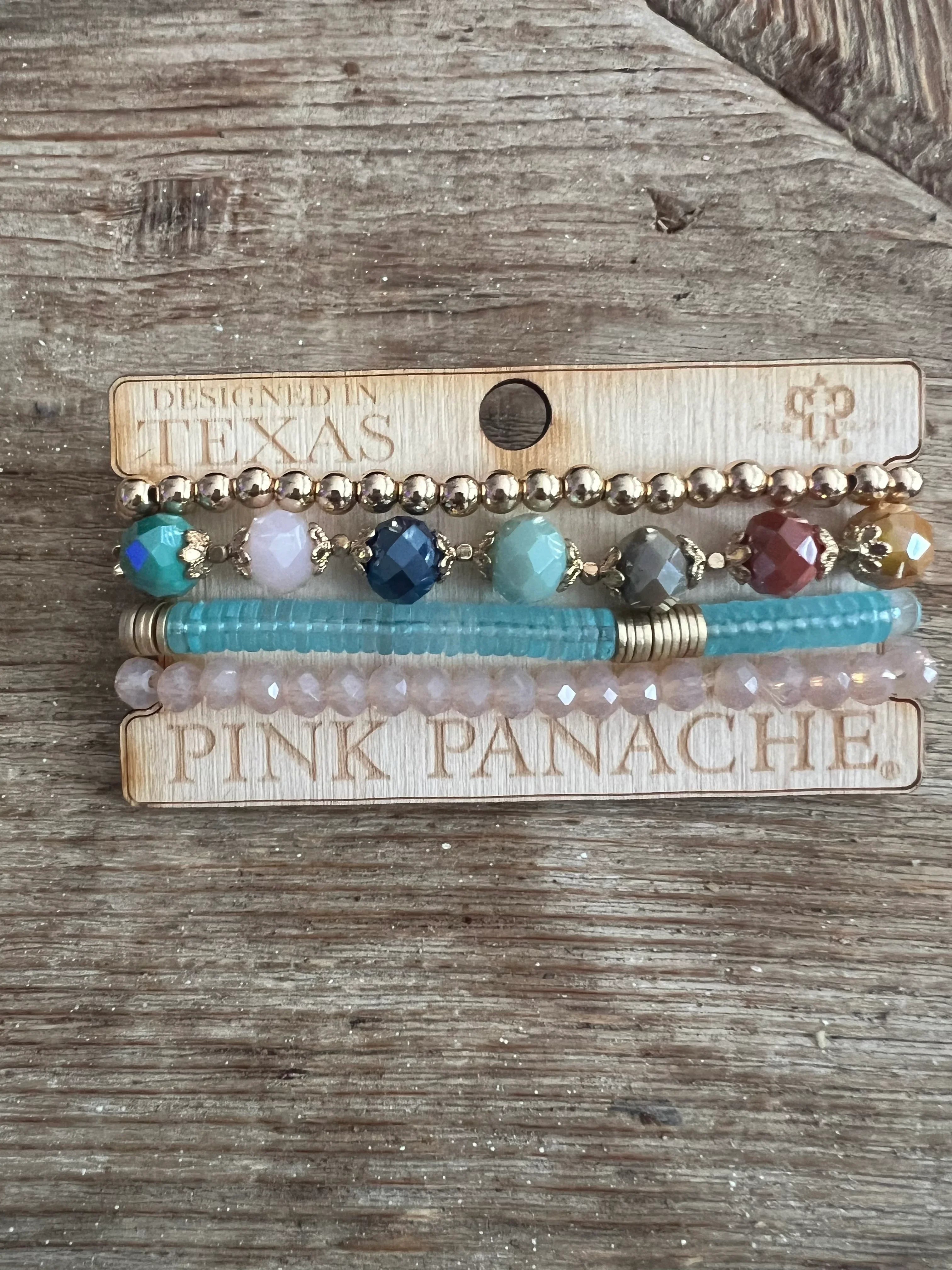 PINK PANACHE #411 Gold/Multi Bracelet Stack on Simply Obsessed
