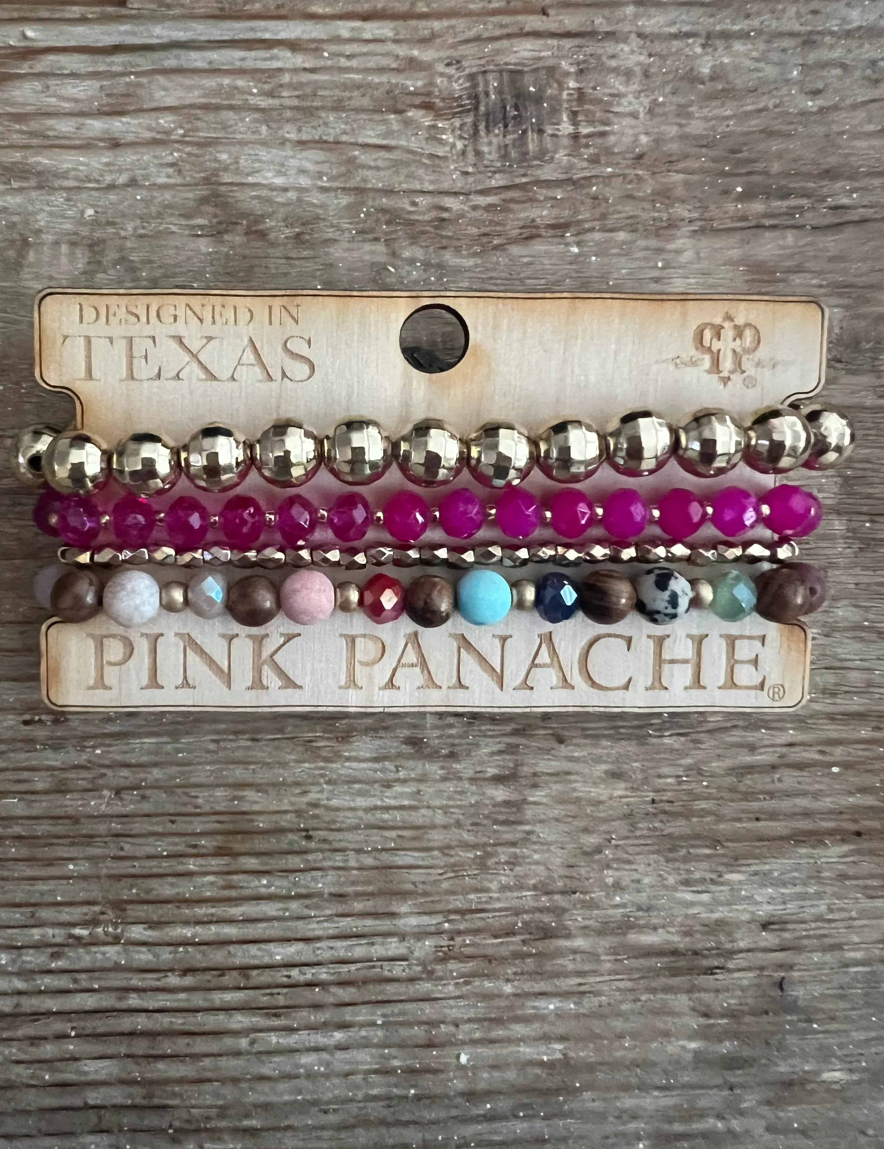 PINK PANACHE #417 Gold Multi Bracelet Stack on Simply Obsessed