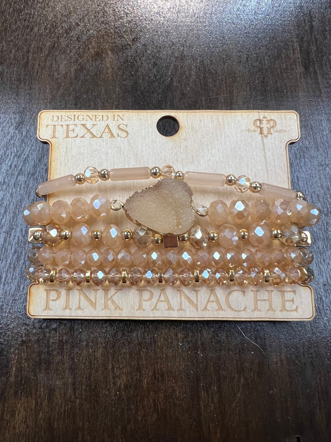 PINK PANACHE: 5-Layer Champagne Bracelet Stack on Simply Obsessed