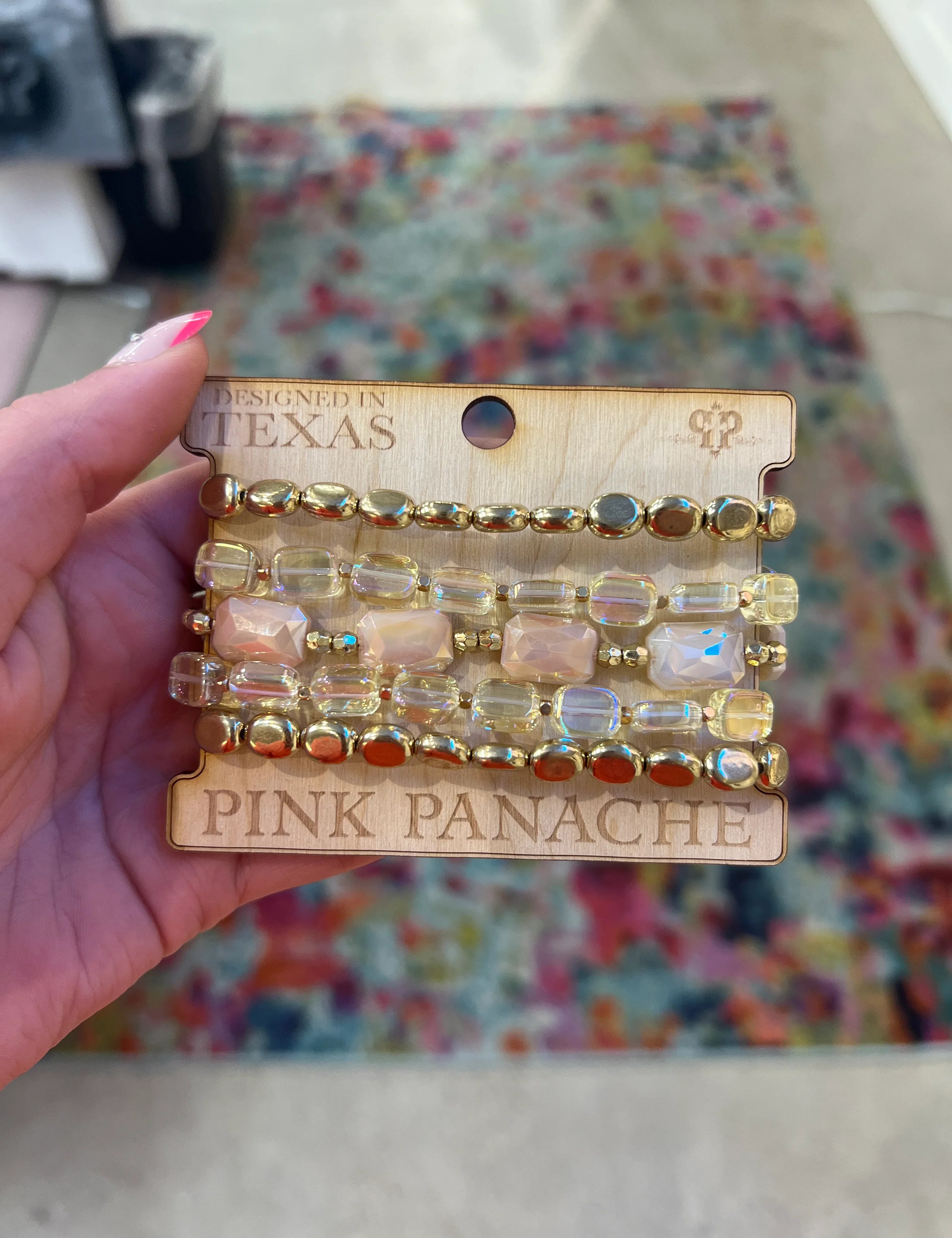 PINK PANACHE 5-Layer Gold Bracelet Stack on Simply Obsessed