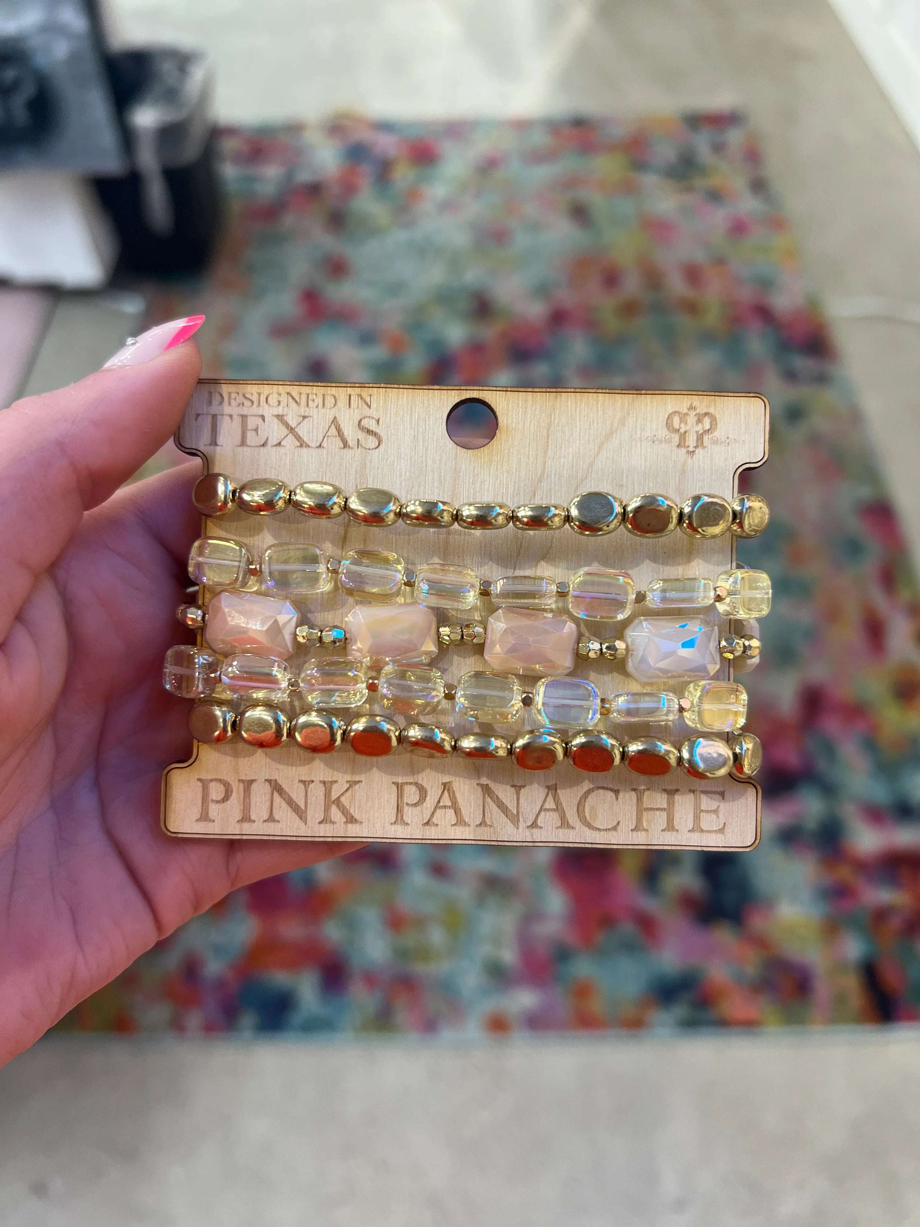 PINK PANACHE 5-Layer Gold Bracelet Stack on Simply Obsessed