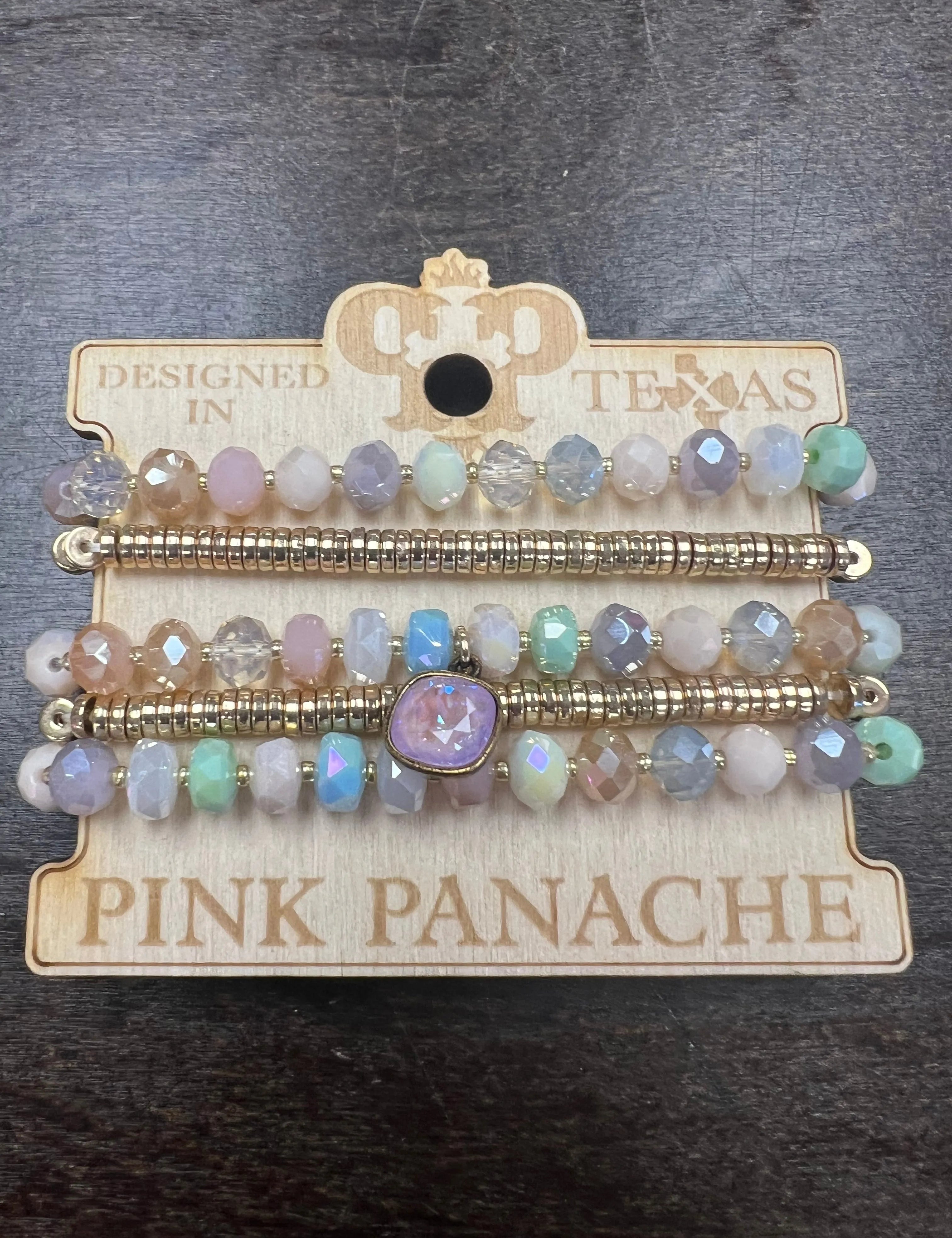 PINK PANACHE 5-Layer Multi Pastel Bracelet Stack on Simply Obsessed