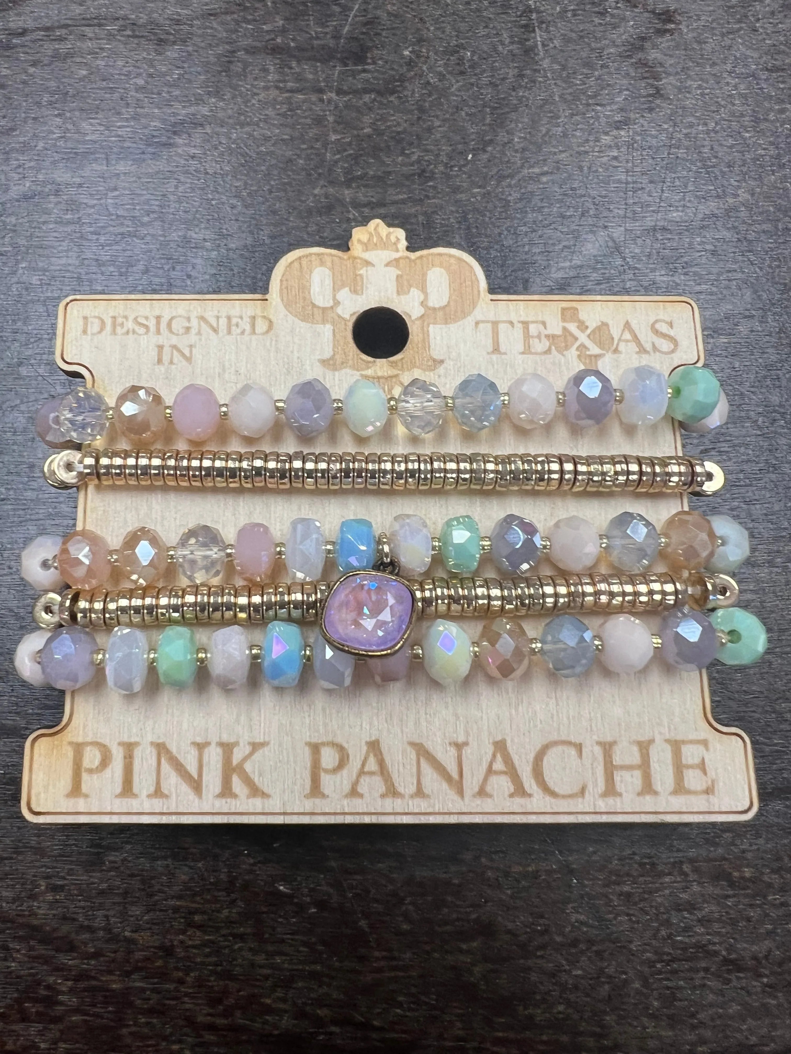 PINK PANACHE 5-Layer Multi Pastel Bracelet Stack on Simply Obsessed