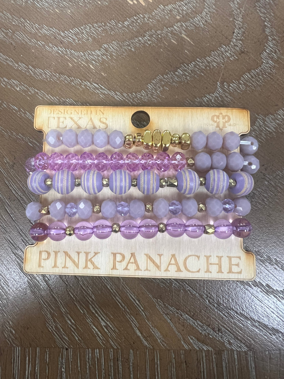 PINK PANACHE 5-Layer Purple/Gold Bracelet Stack on Simply Obsessed