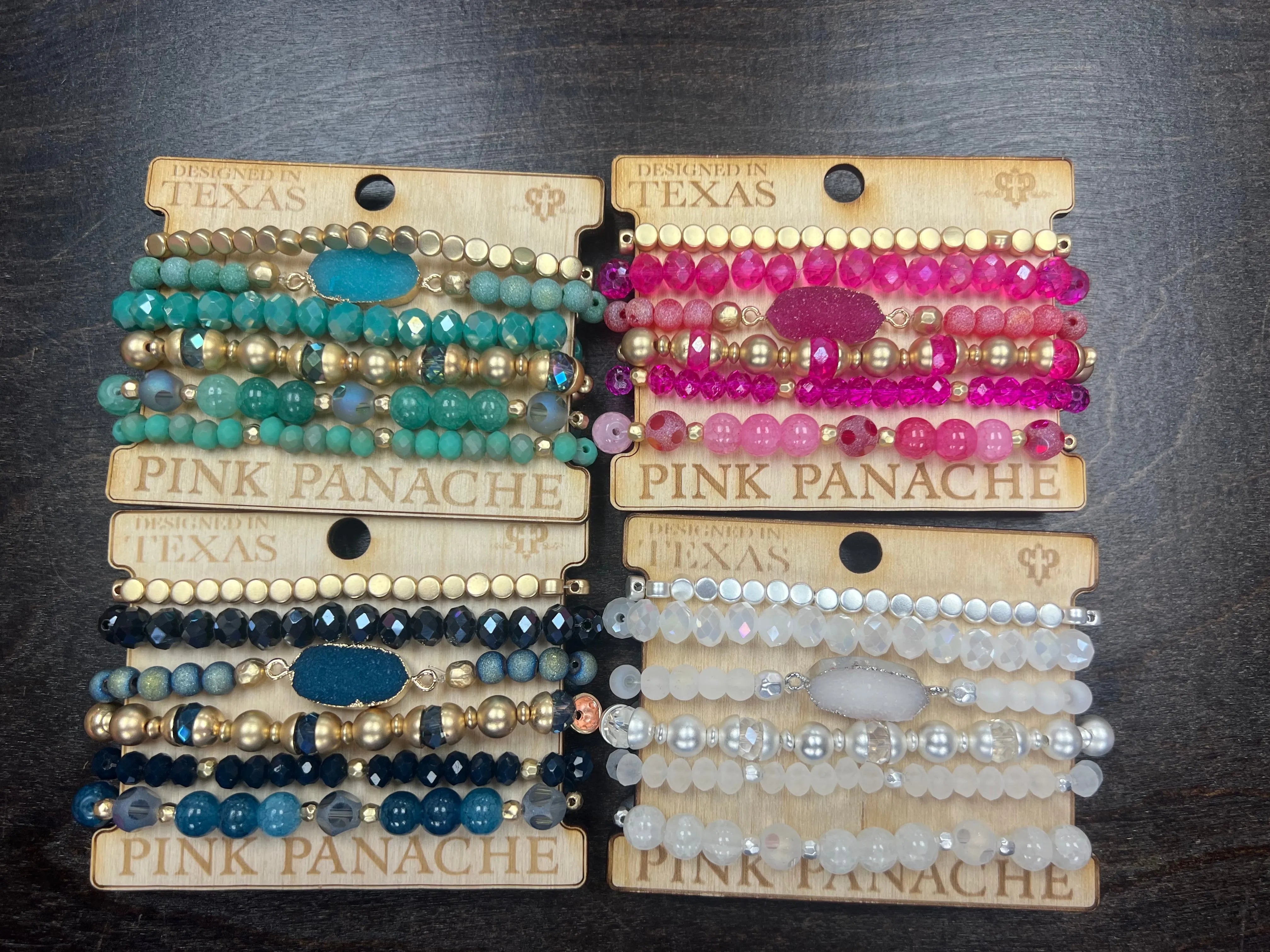 PINK PANACHE 6-Layer Druzy Bracelet Stacks on Simply Obsessed