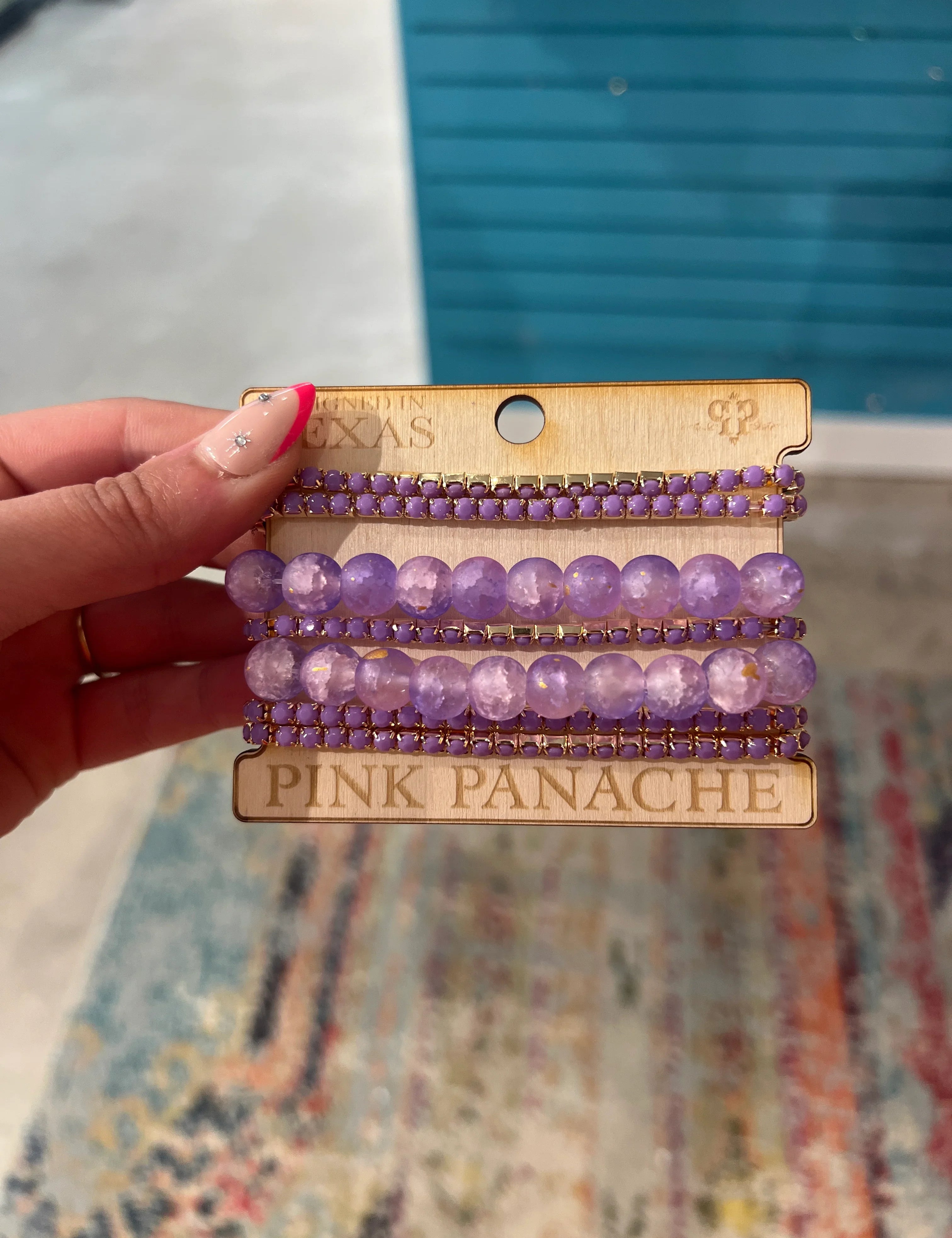 PINK PANACHE 6-Layer Purple Bracelet Stack on Simply Obsessed