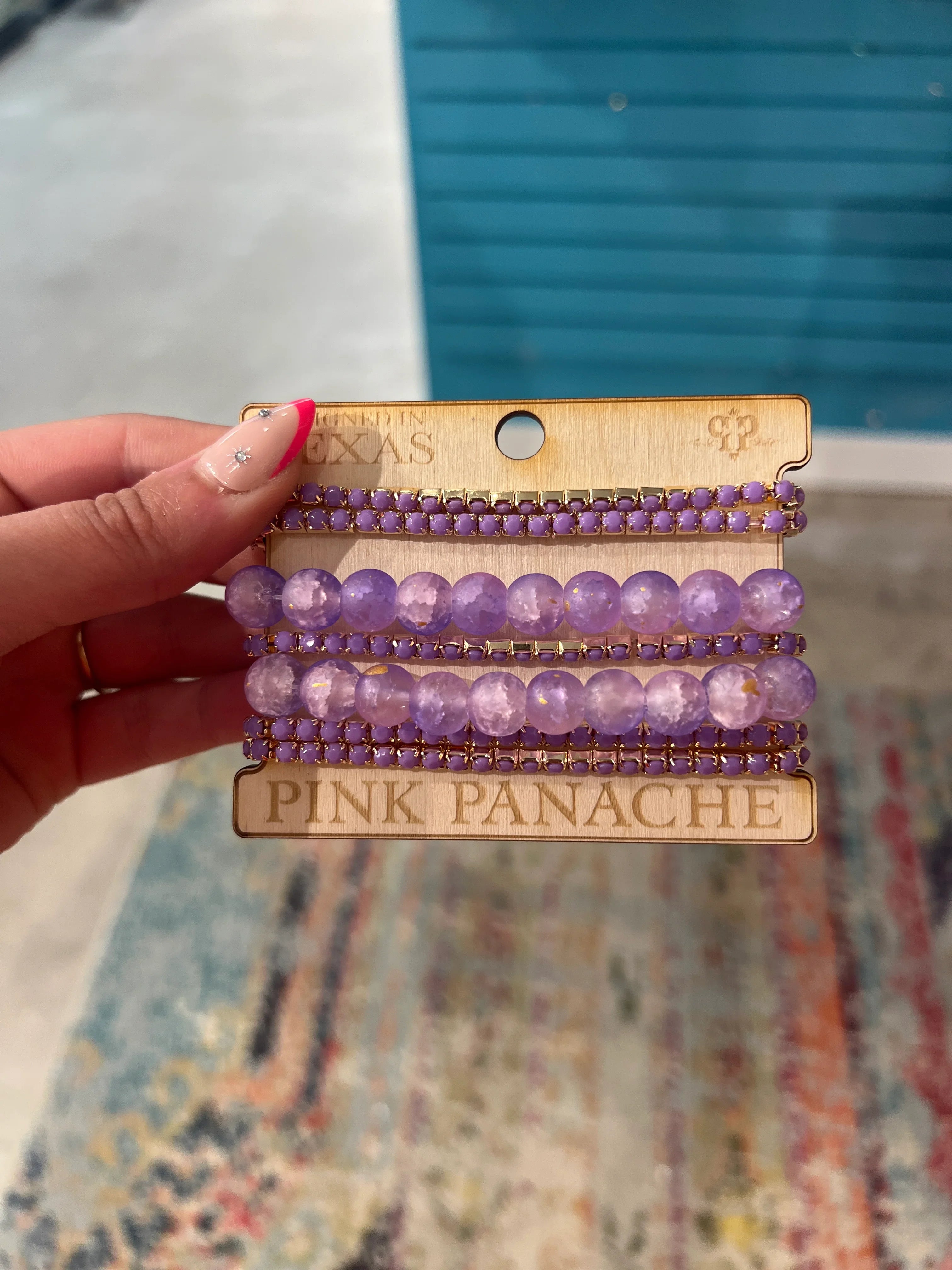 PINK PANACHE 6-Layer Purple Bracelet Stack on Simply Obsessed