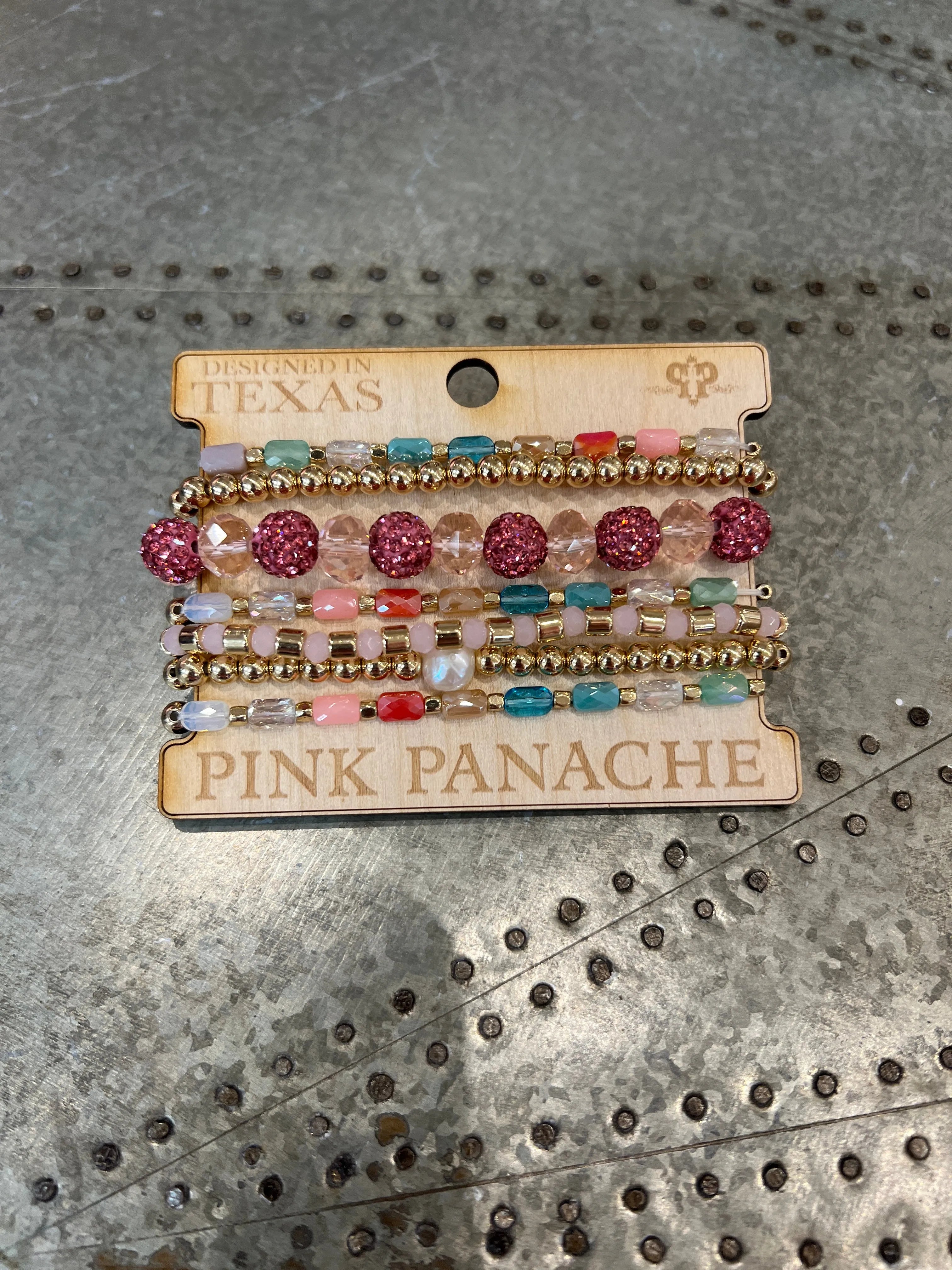 PINK PANACHE 7-Layer Multi Gold Bracelet Stack on Simply Obsessed