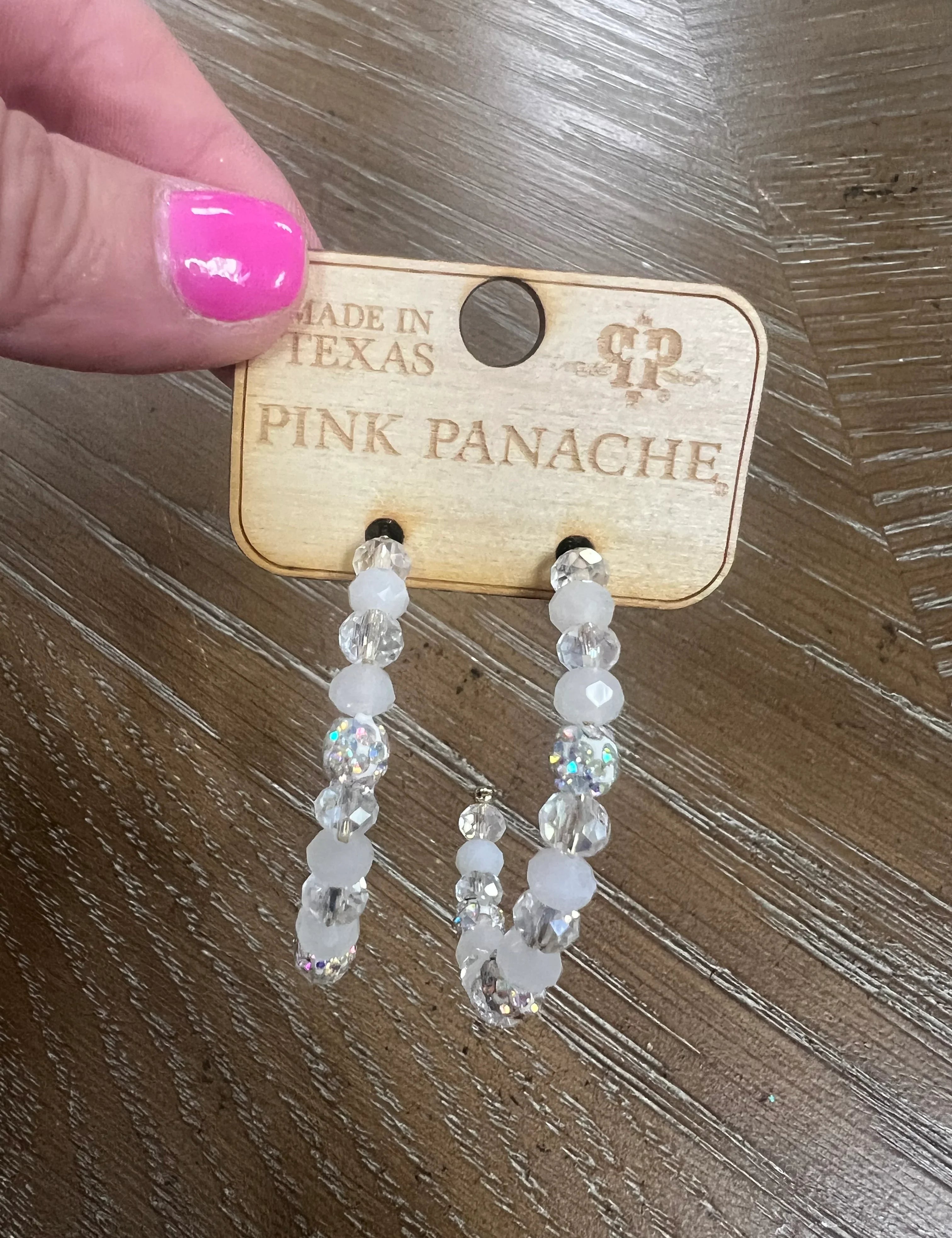 PINK PANACHE AB Beaded Hoops on Simply Obsessed