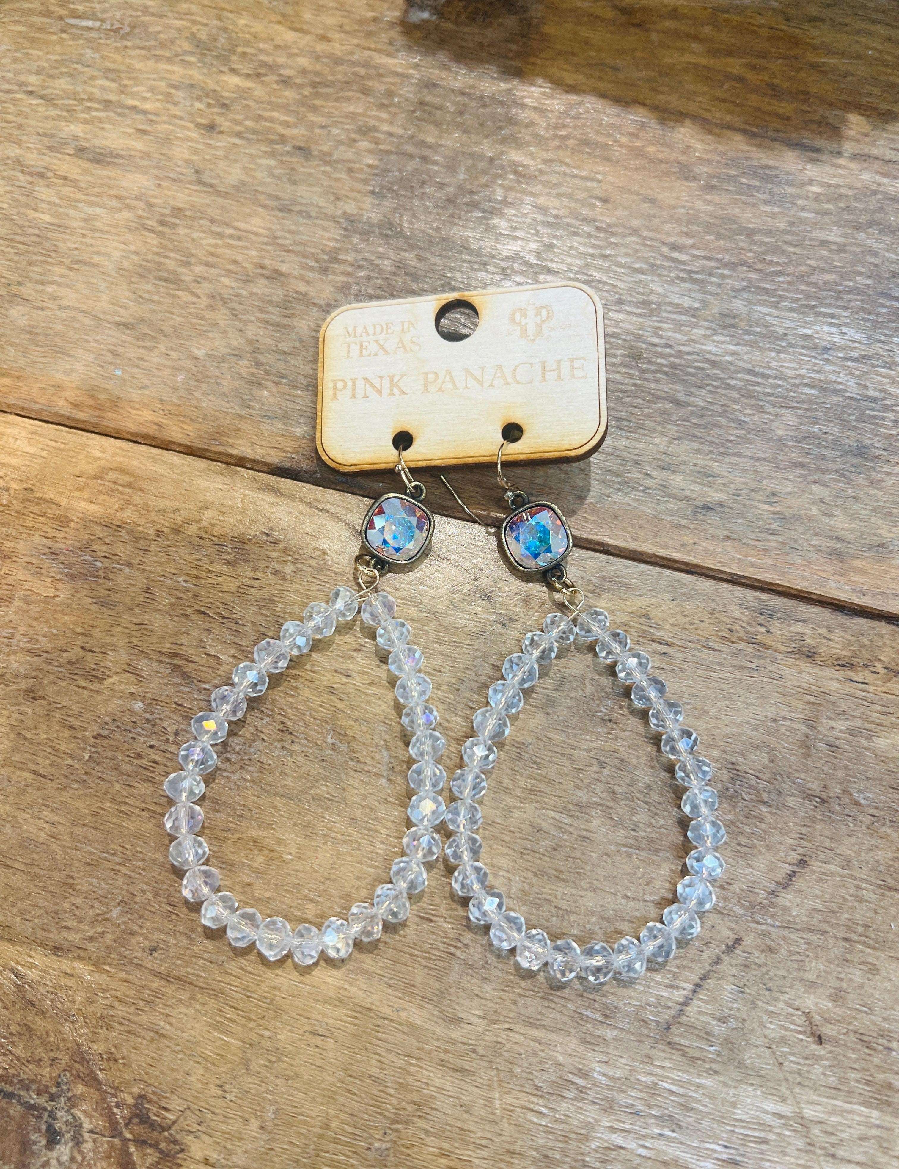 PINK PANACHE AB Beaded Teardrop Earrings on Simply Obsessed