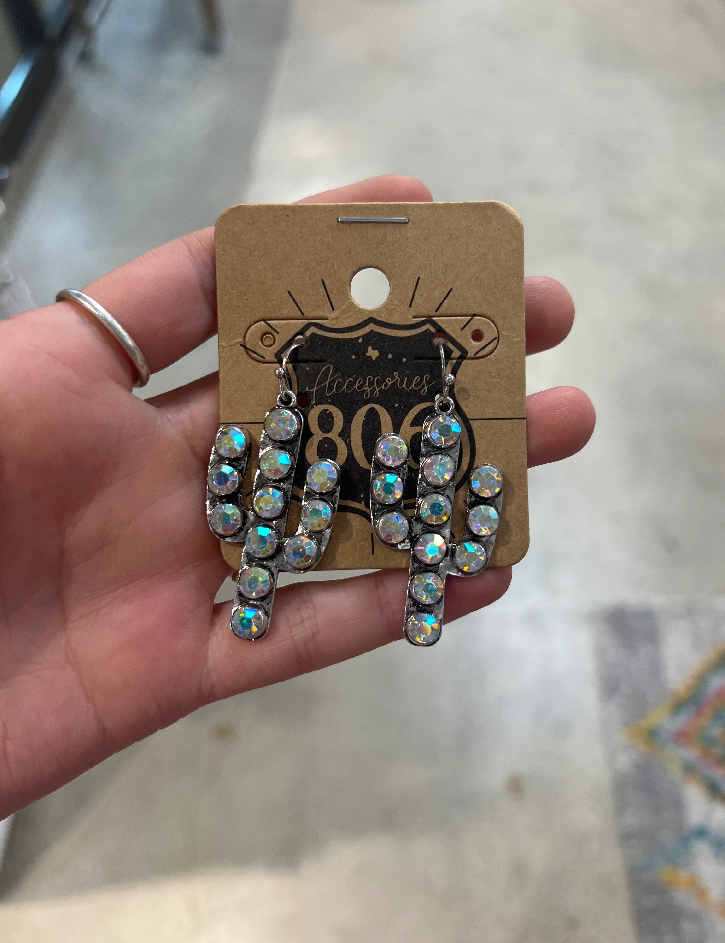 PINK PANACHE AB Bling Cactus Earrings on Simply Obsessed