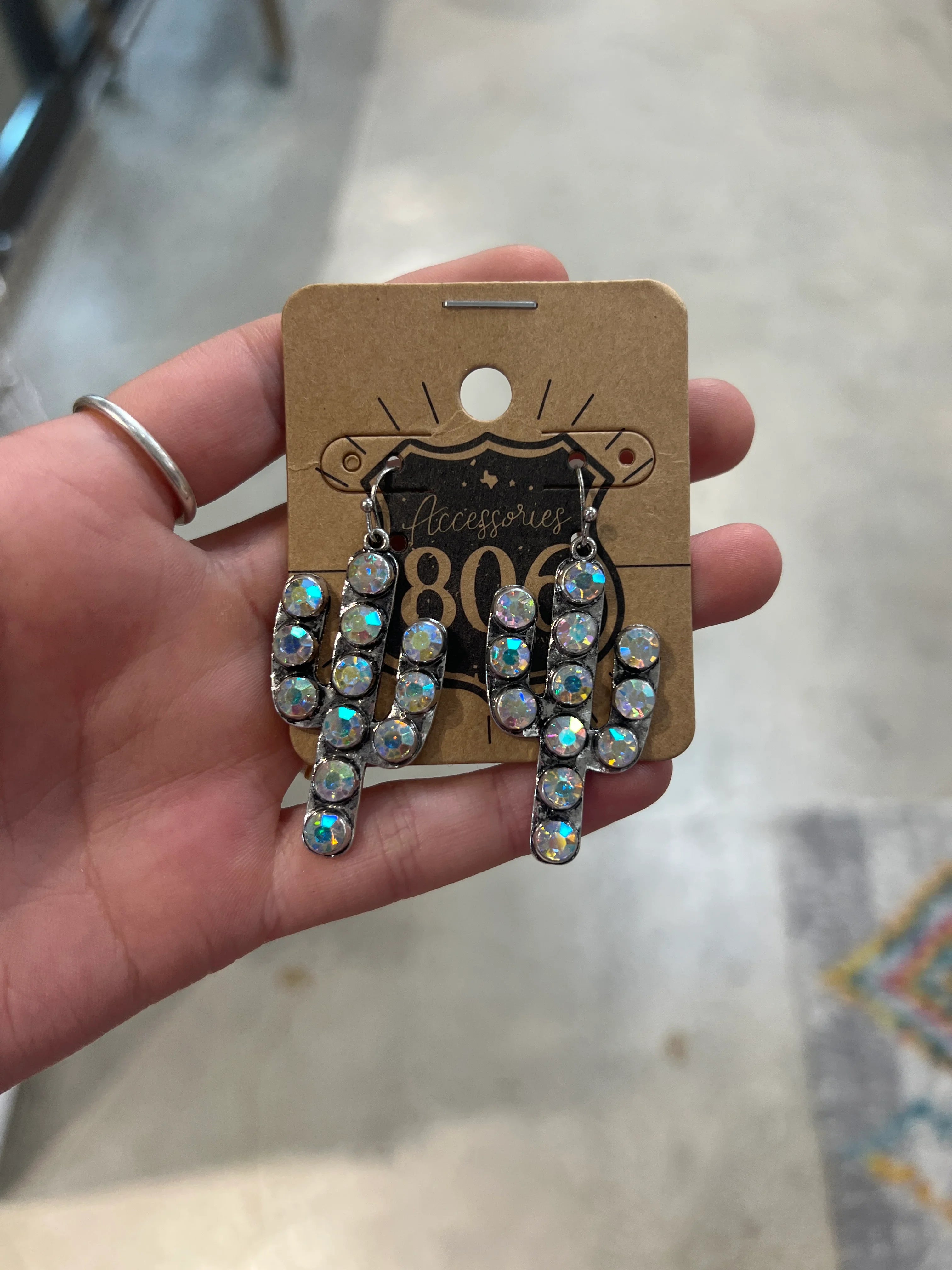 PINK PANACHE AB Bling Cactus Earrings on Simply Obsessed