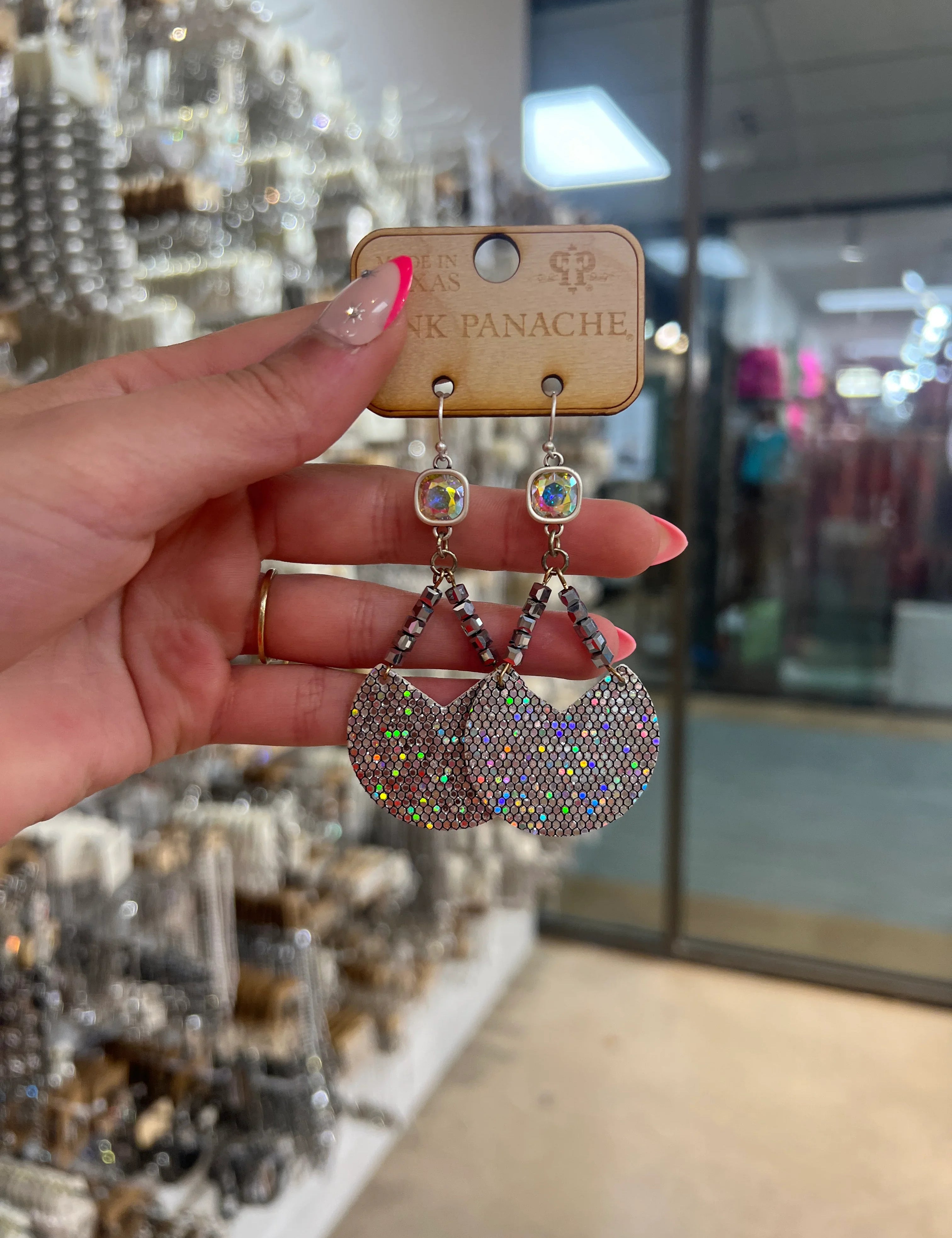 PINK PANACHE AB Bling Drop Earrings on Simply Obsessed