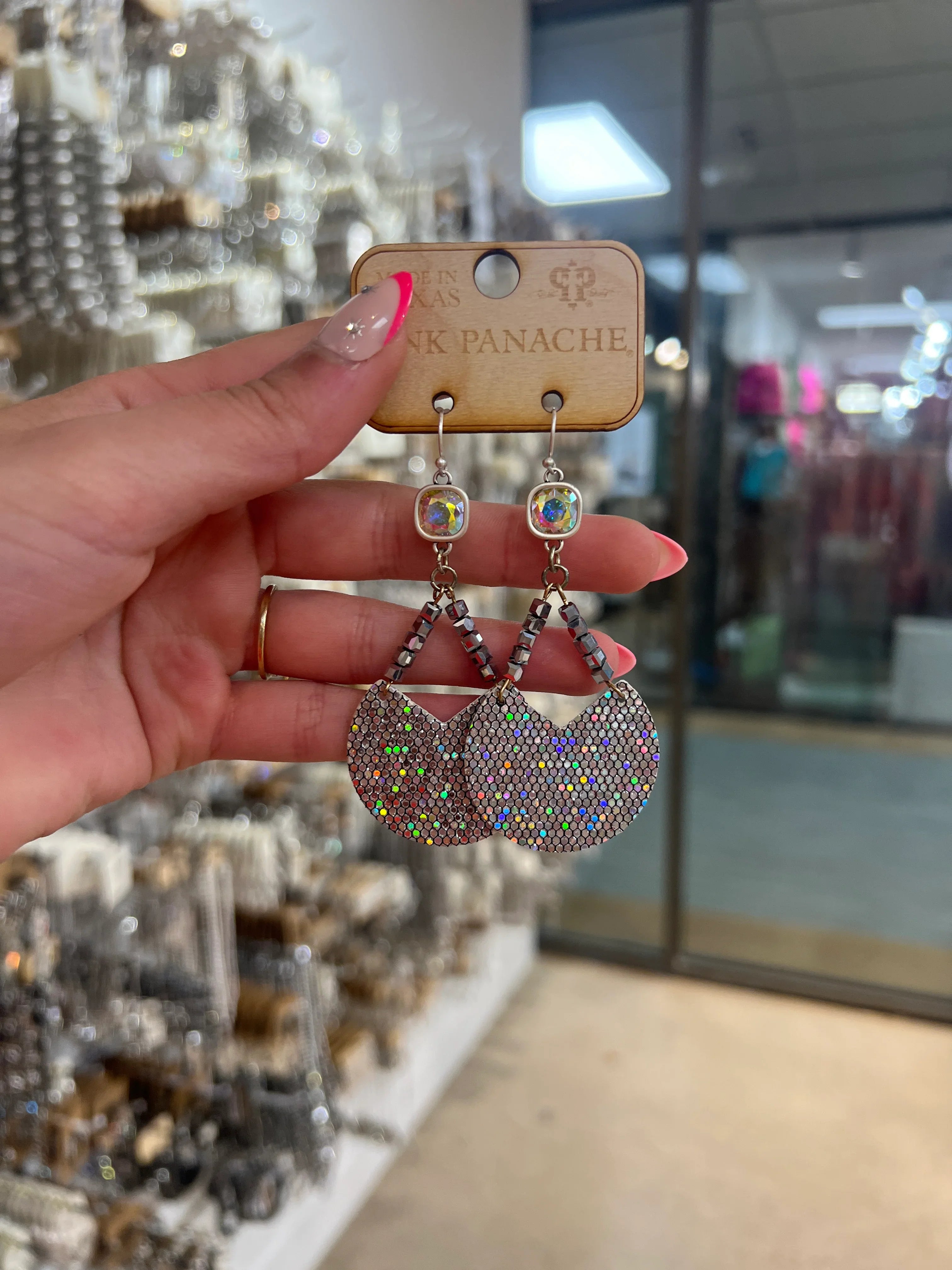 PINK PANACHE AB Bling Drop Earrings on Simply Obsessed