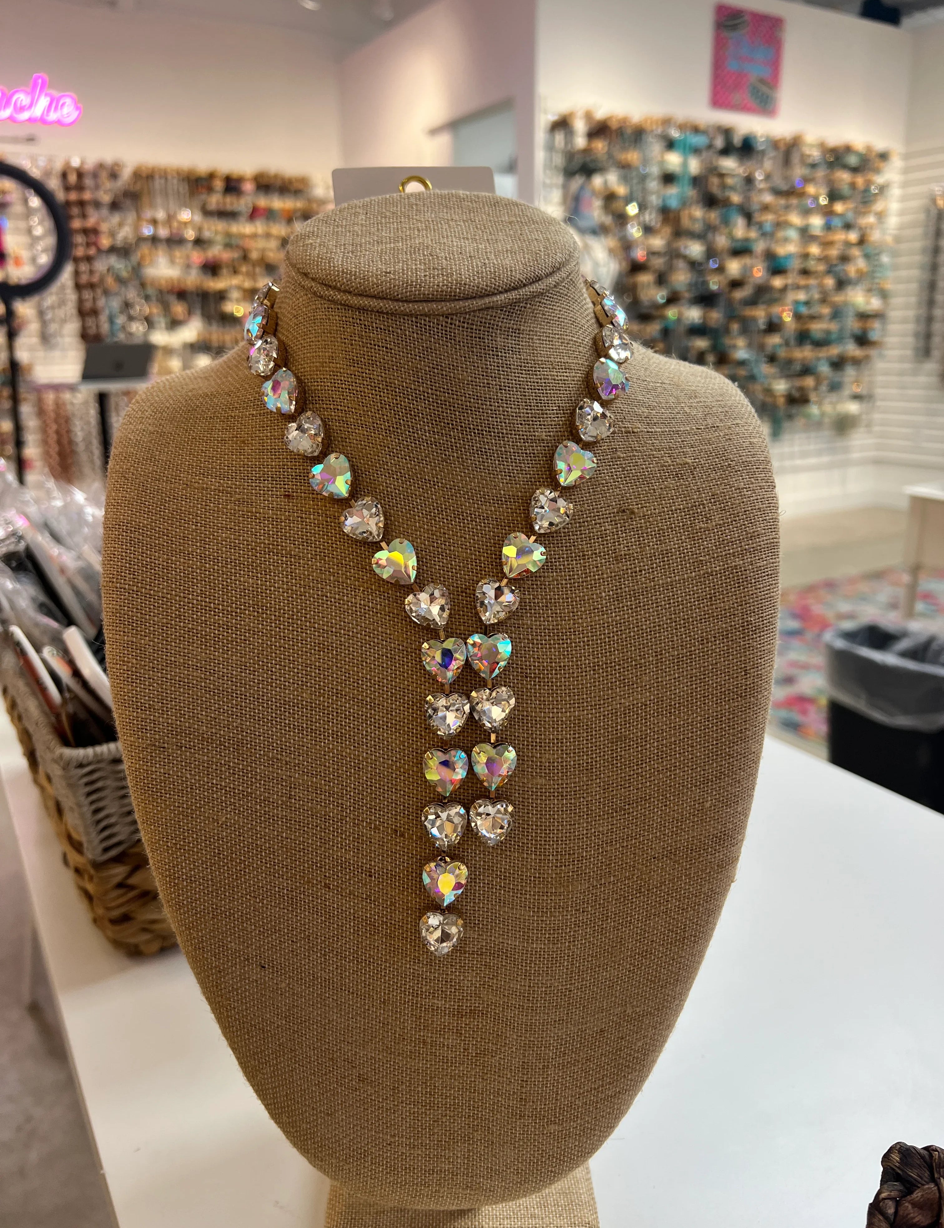 PINK PANACHE AB Heart Necklace on Simply Obsessed