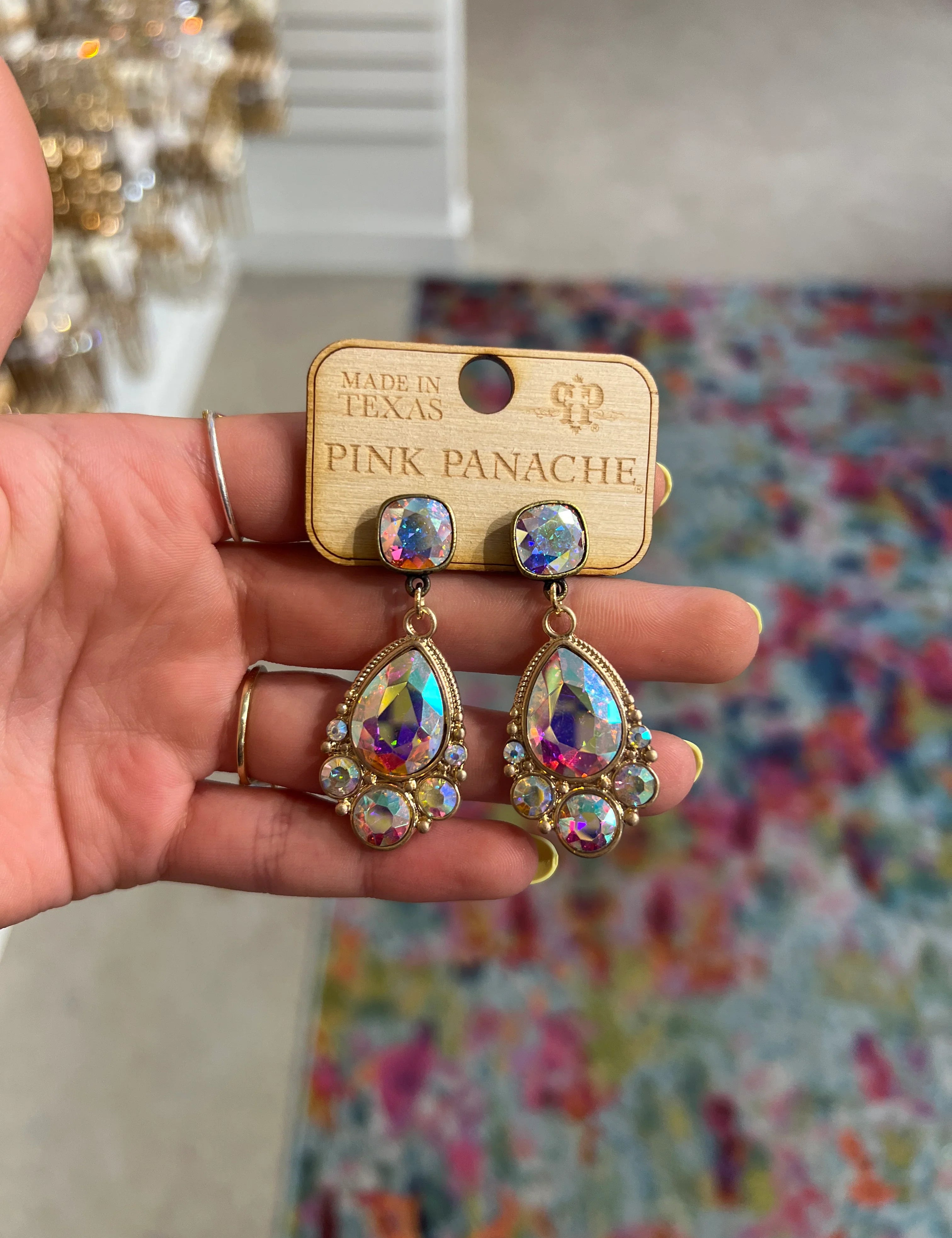 PINK PANACHE AB Stone Earrings on Simply Obsessed
