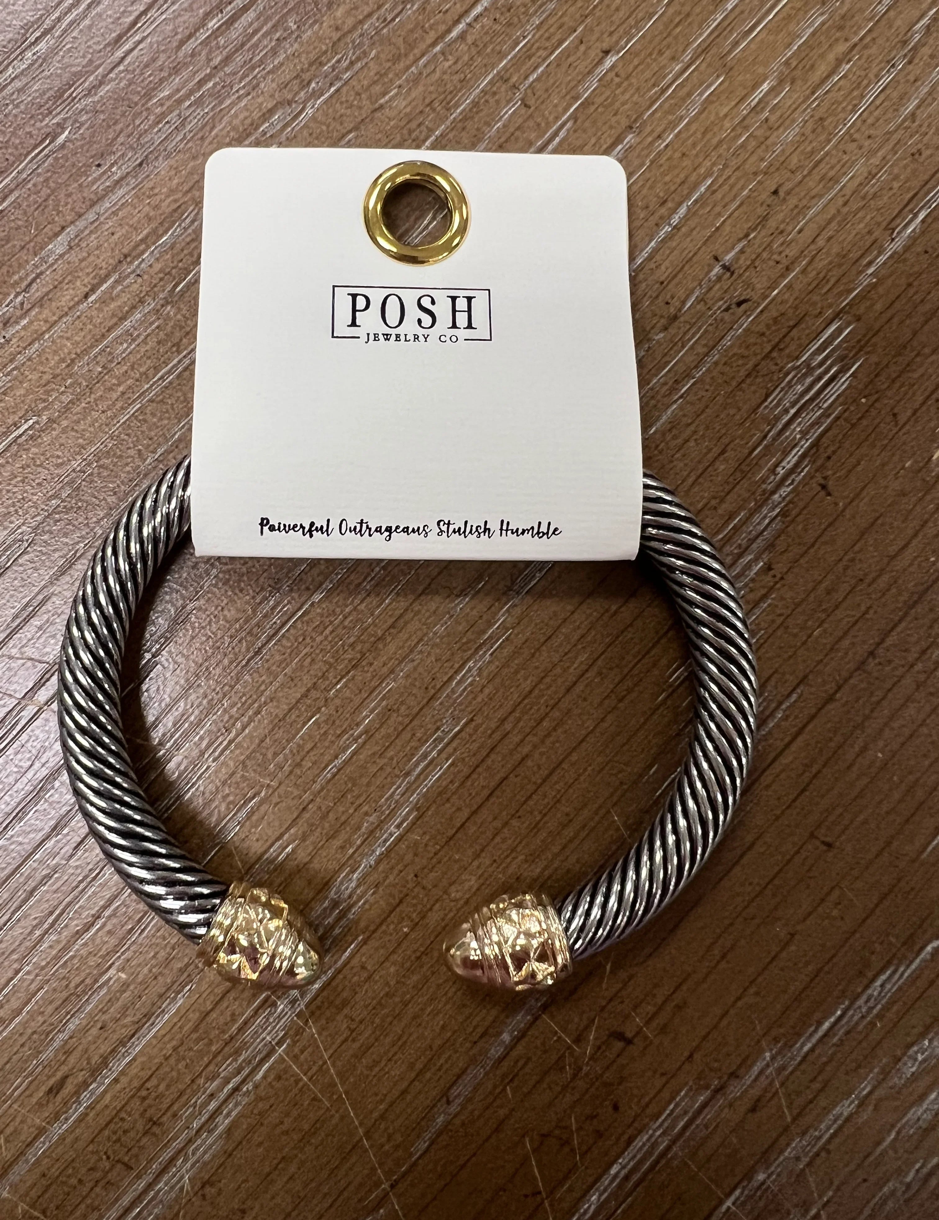 PINK PANACHE Adjustable Mixed Metal Bracelet on Simply Obsessed