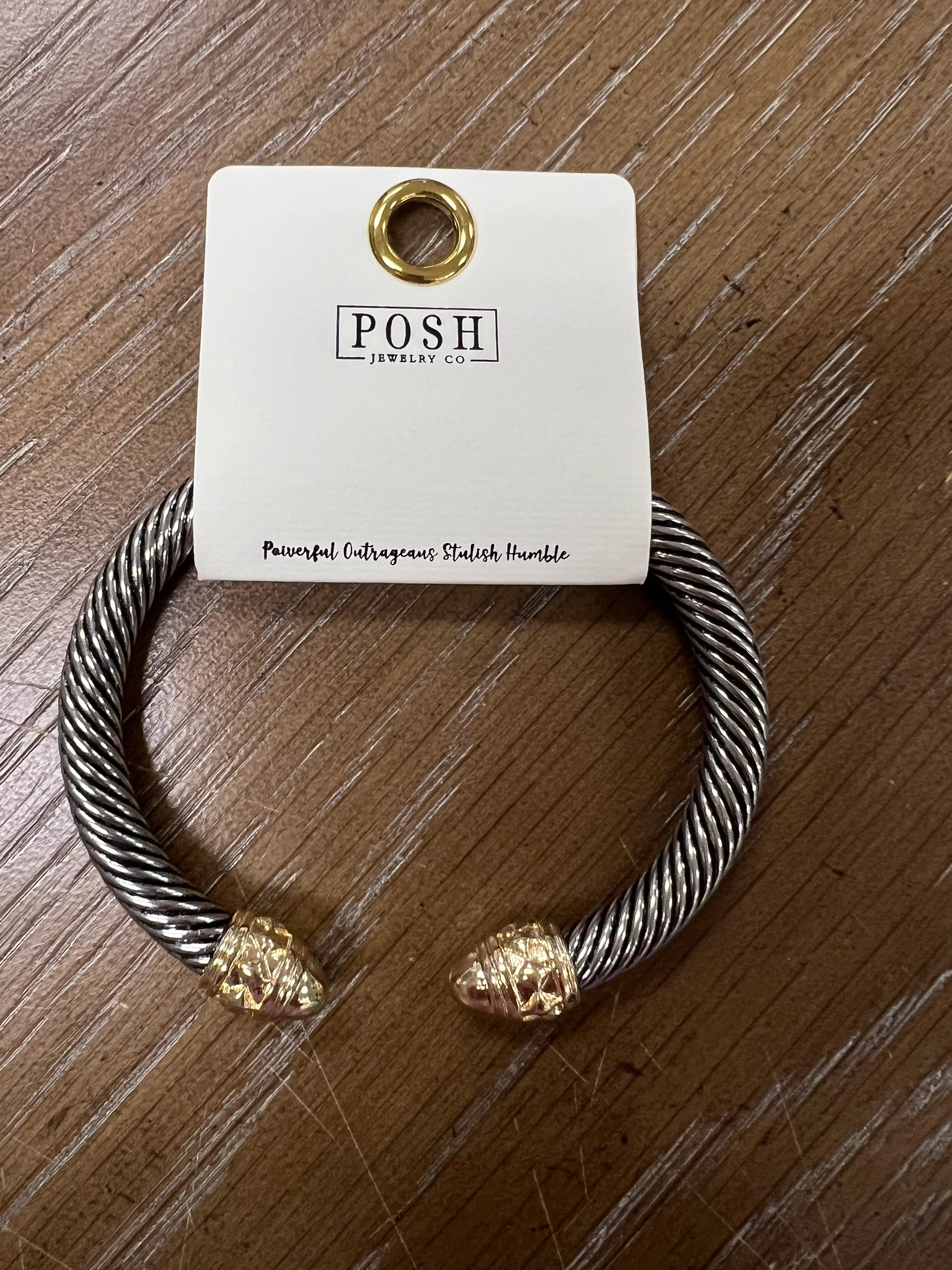 PINK PANACHE Adjustable Mixed Metal Bracelet on Simply Obsessed
