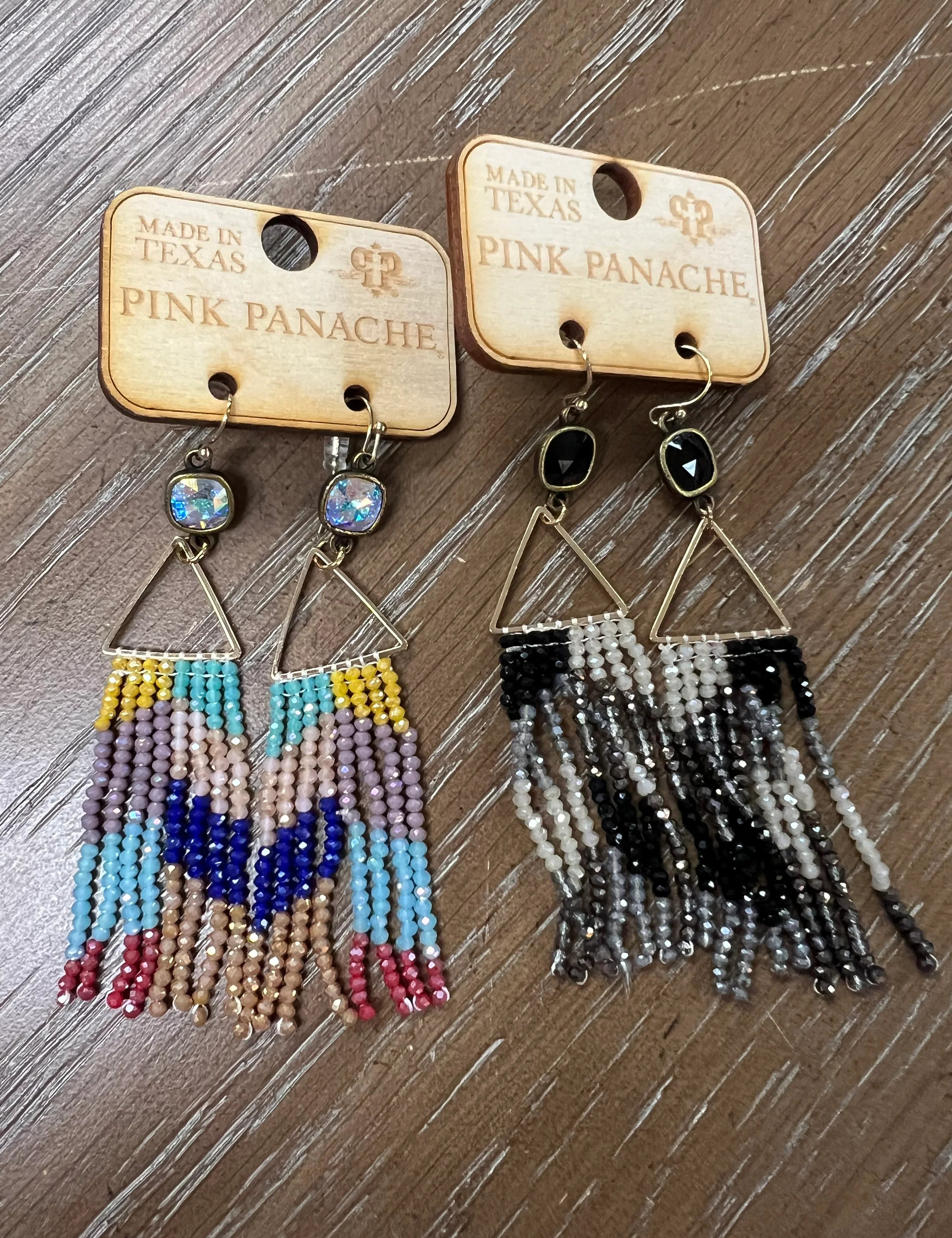 PINK PANACHE Beaded Tassel Earrings on Simply Obsessed