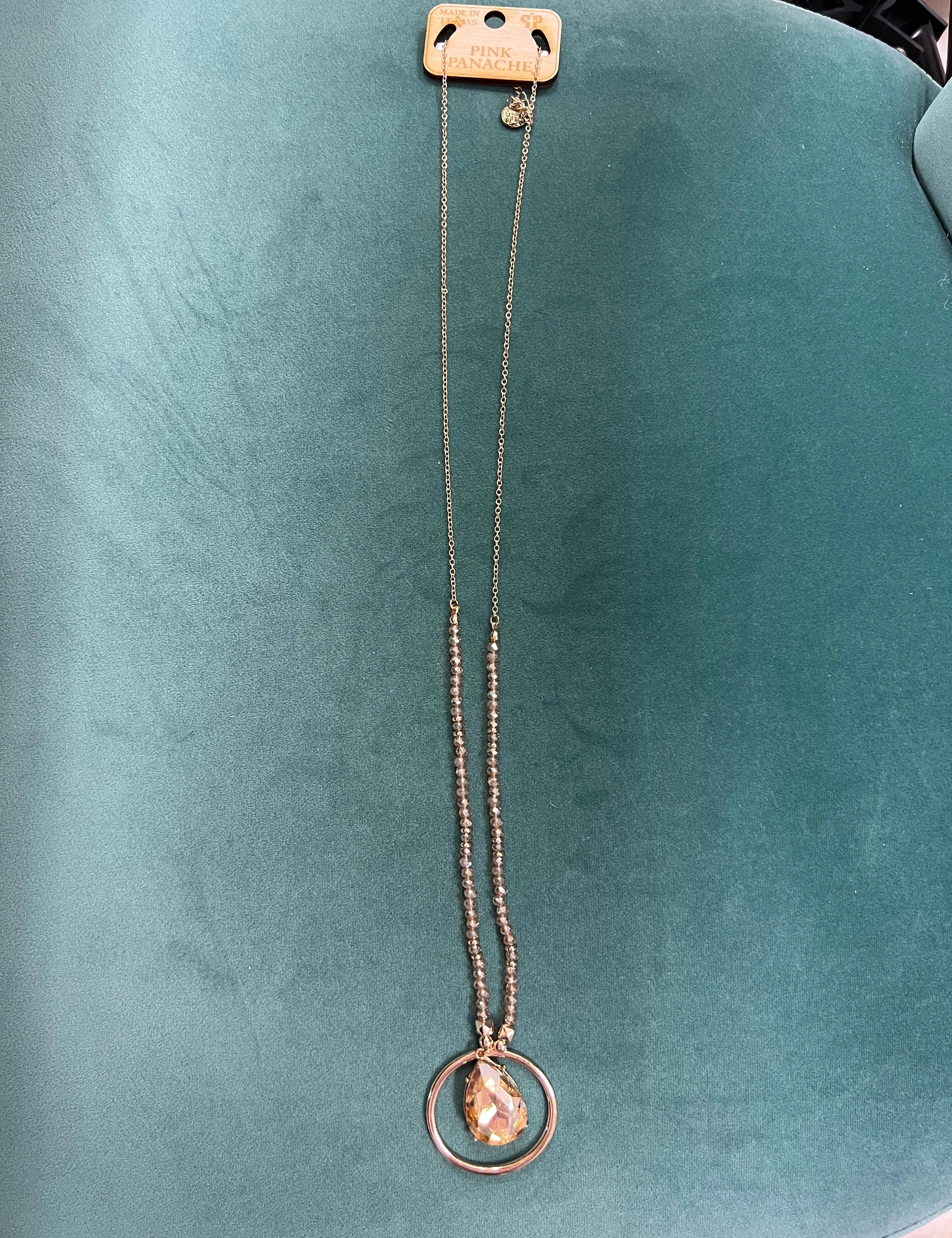 Chain Teardrop Stone Necklace on Simply Obsessed