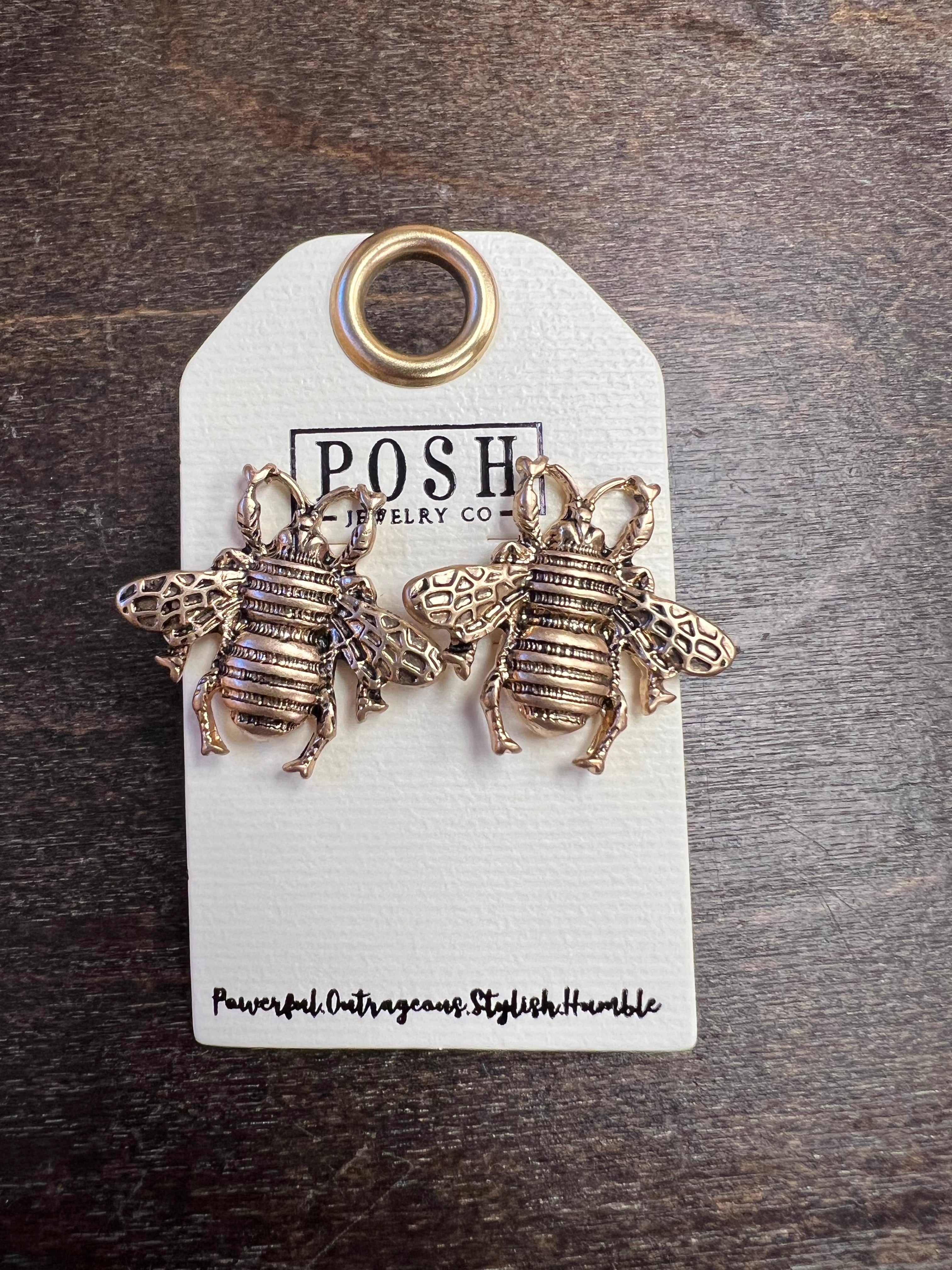 PINK PANACHE Bee Studs on Simply Obsessed