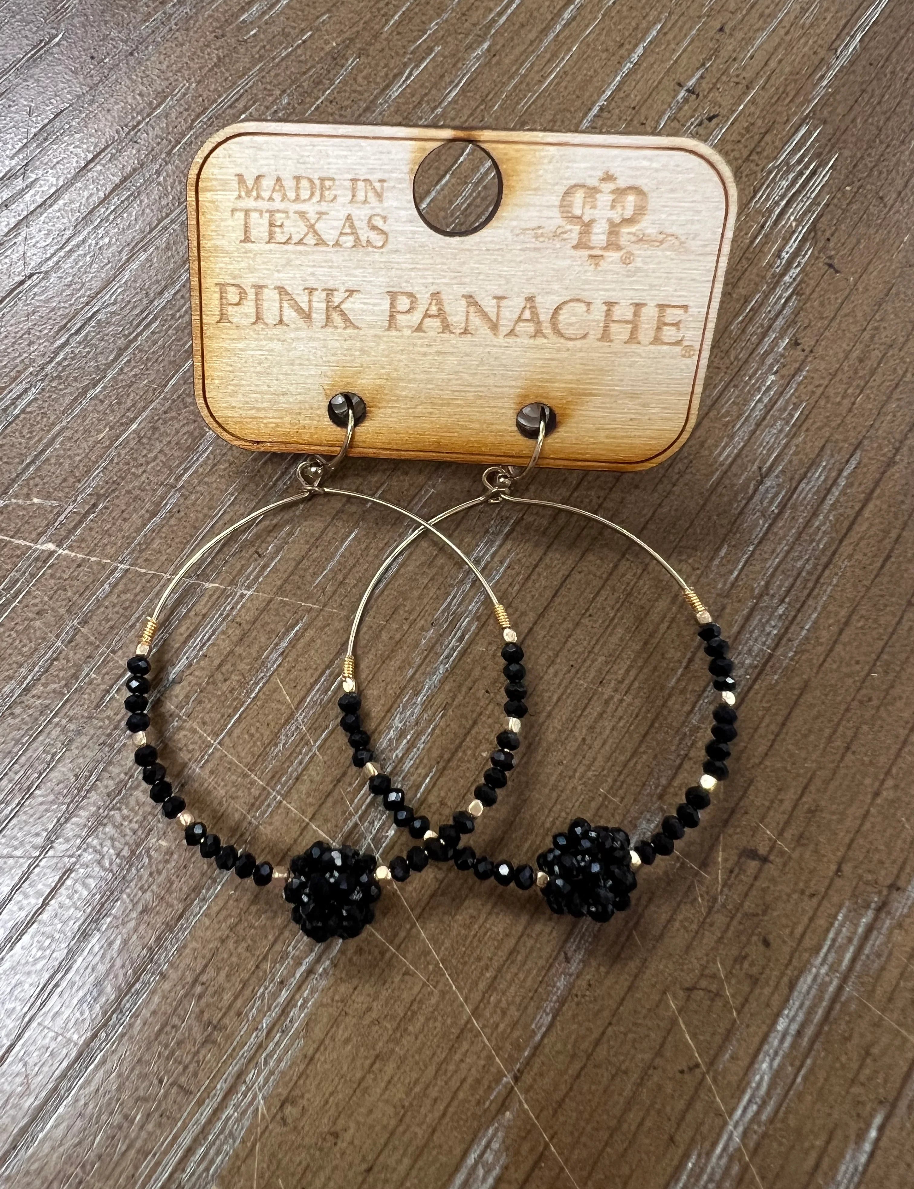 PINK PANACHE Black Beaded Detail Hoops on Simply Obsessed