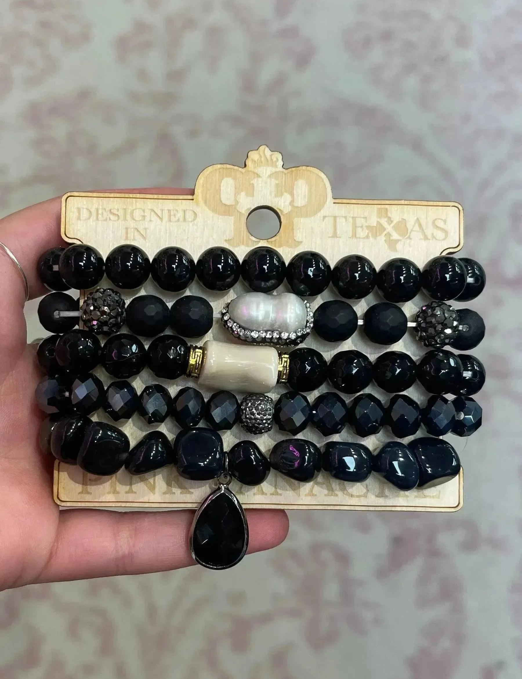 PINK PANACHE Black Statement Bracelet Stack on Simply Obsessed