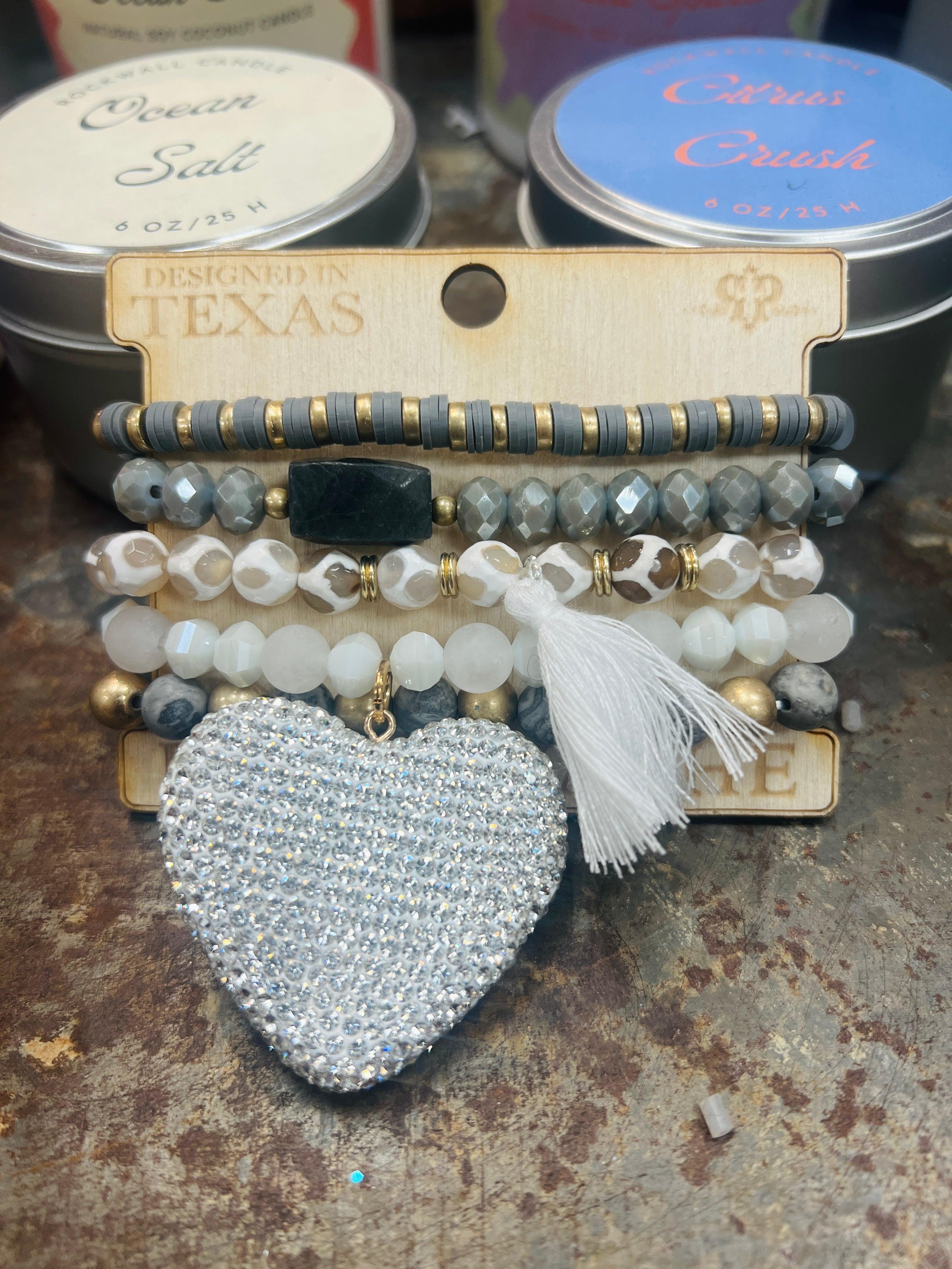 PINK PANACHE Bling Heart Bracelet Stack on Simply Obsessed