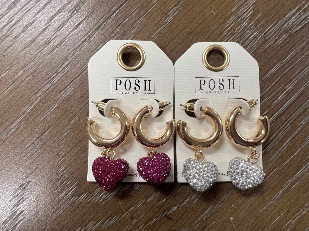 PINK PANACHE: Bling Heart Earrings on Simply Obsessed