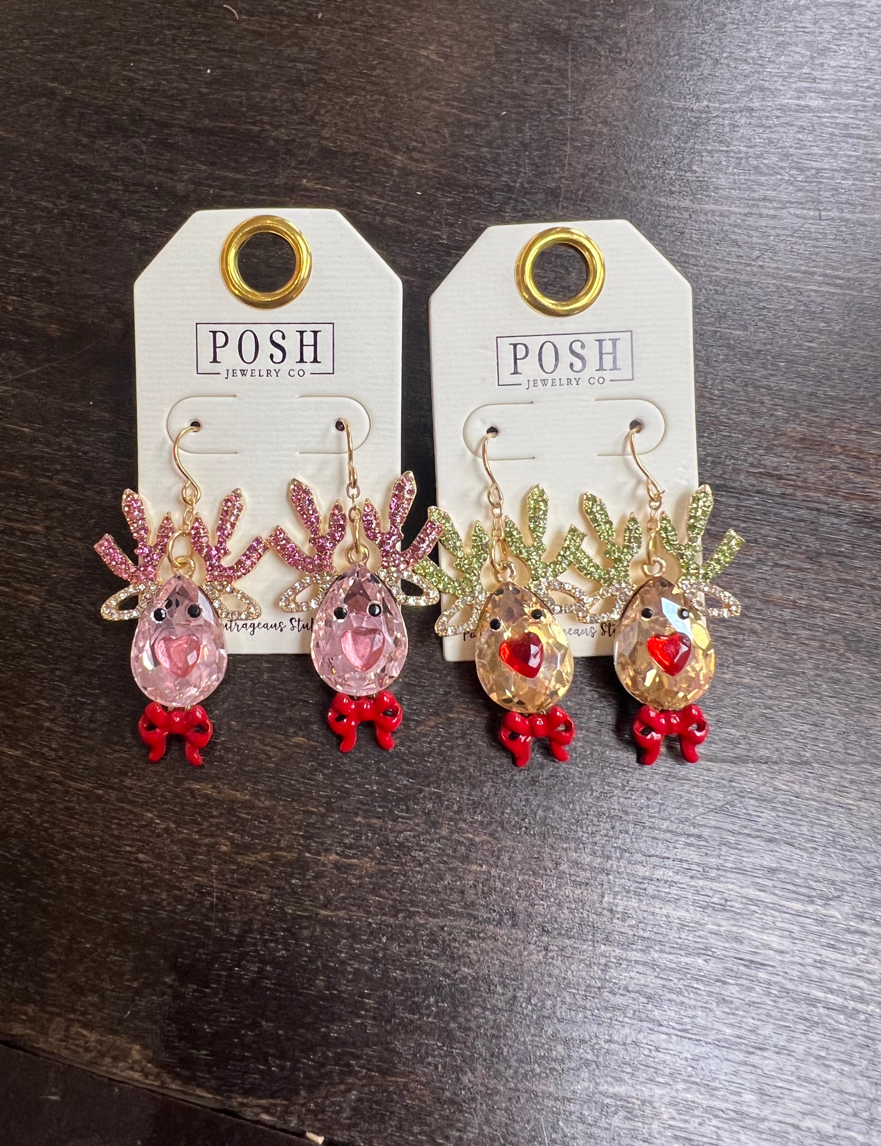 PINK PANACHE: Bling Reindeer Earrings on Simply Obsessed
