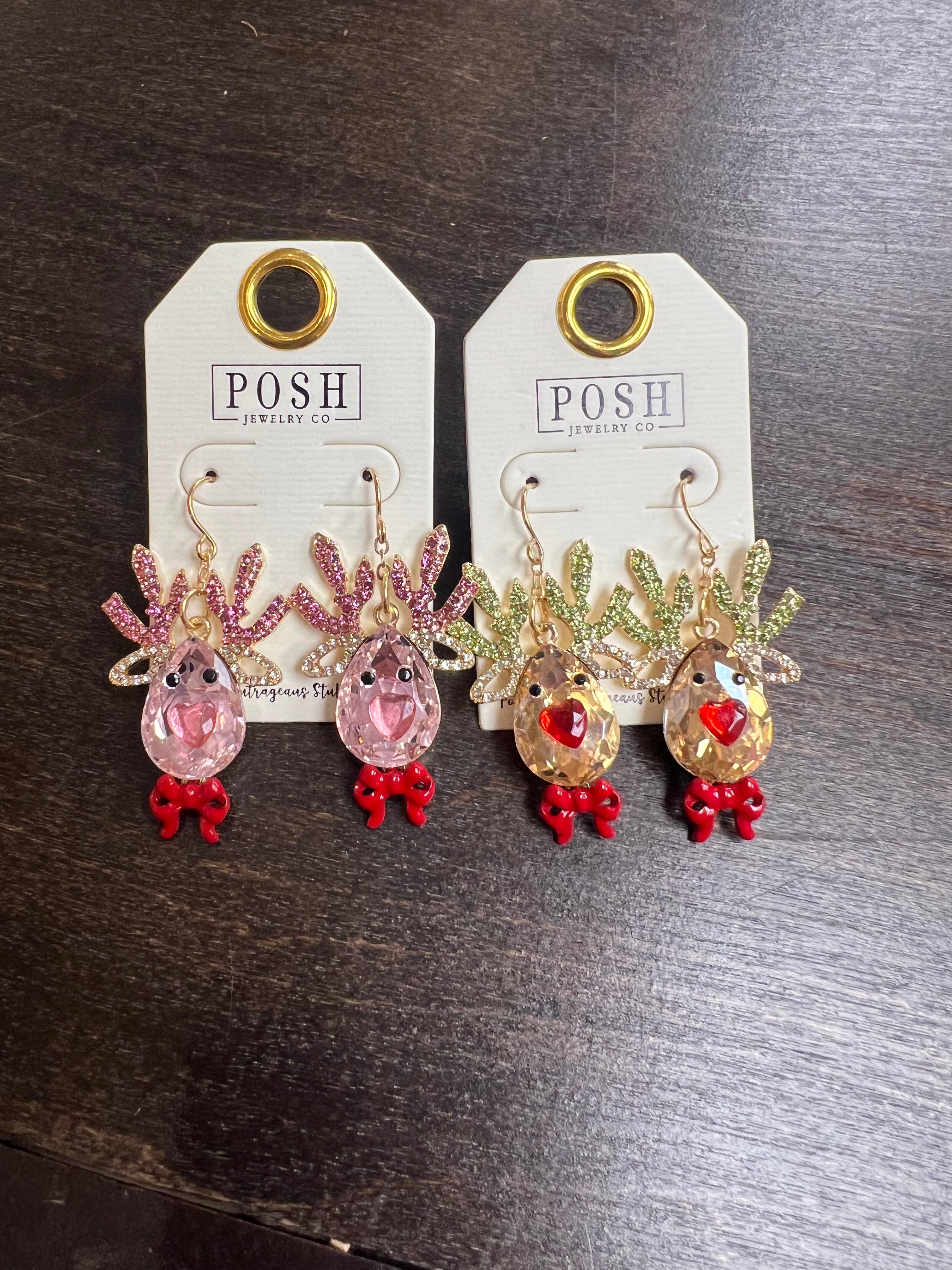 PINK PANACHE: Bling Reindeer Earrings on Simply Obsessed