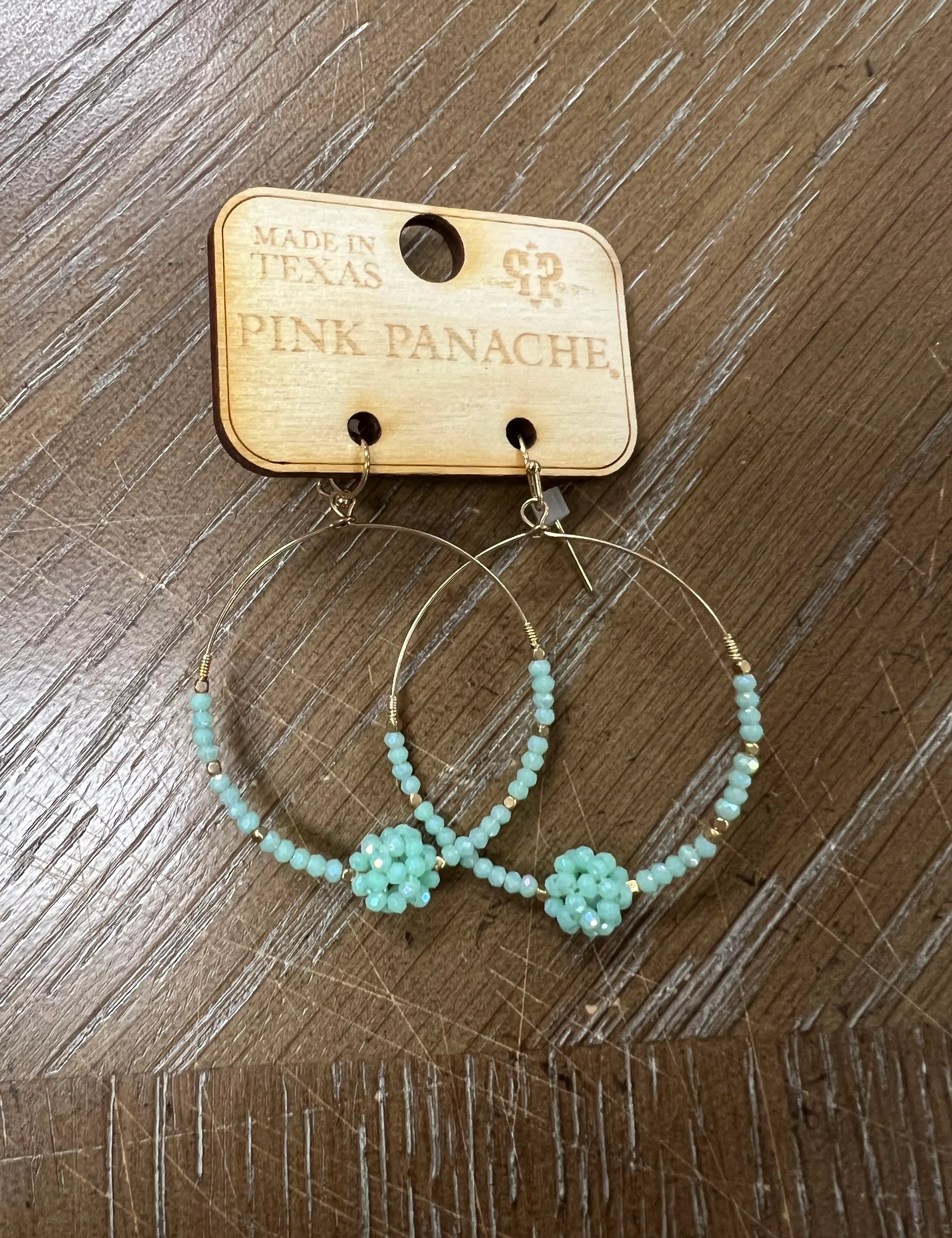 PINK PANACHE Blue Beaded Detail Hoops on Simply Obsessed