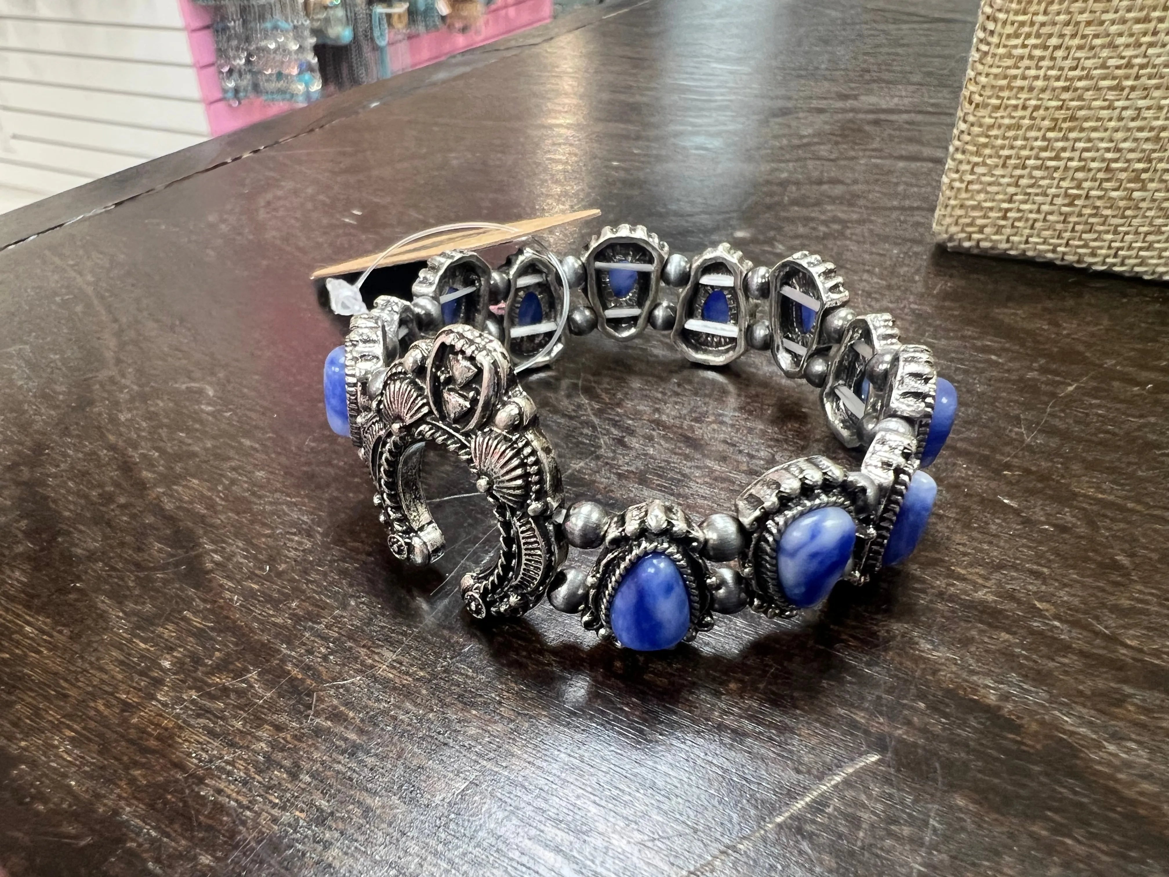 PINK PANACHE Blue Stretch Stone Bracelet on Simply Obsessed