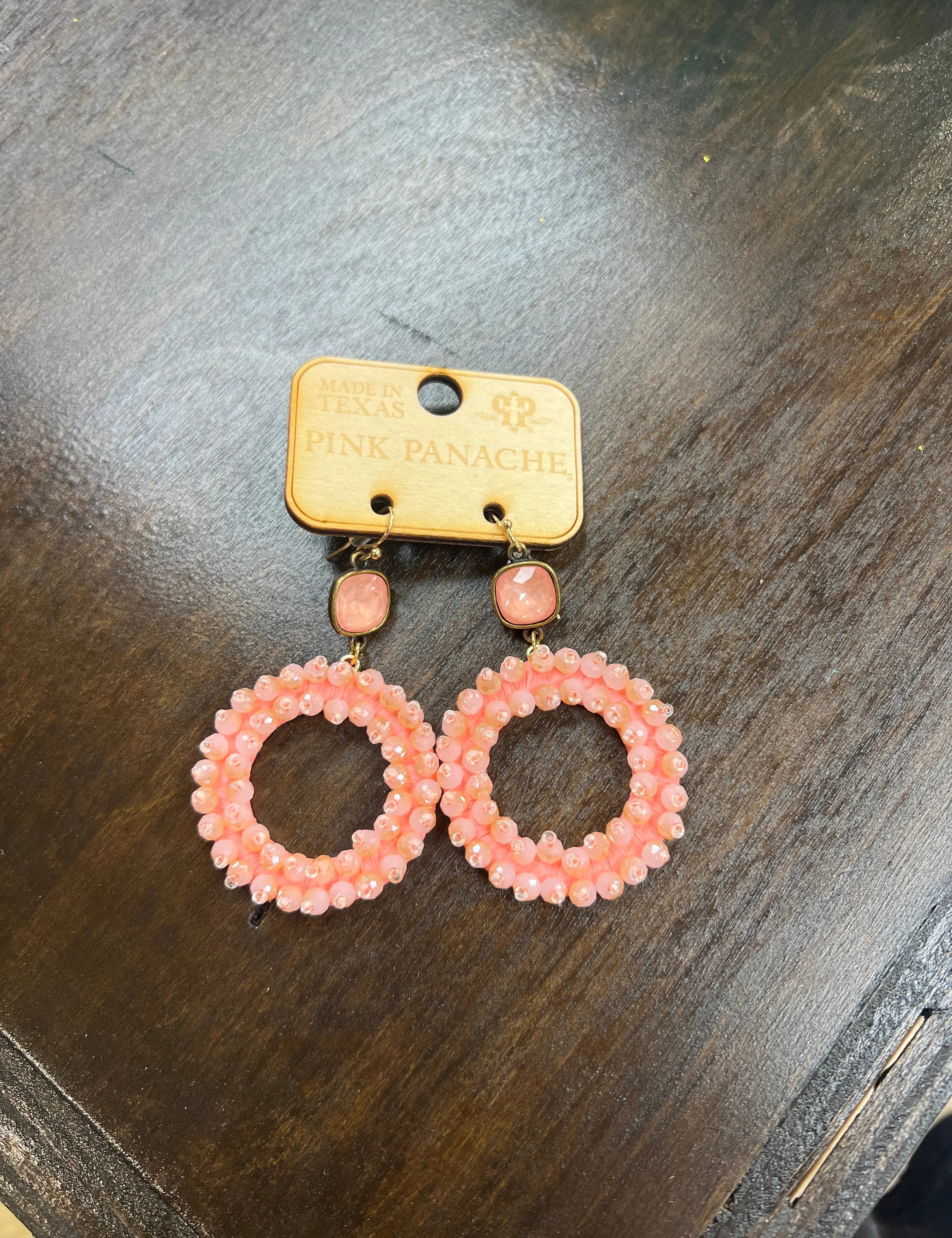 PINK PANACHE Blush Pink Round Beaded Earrings on Simply Obsessed