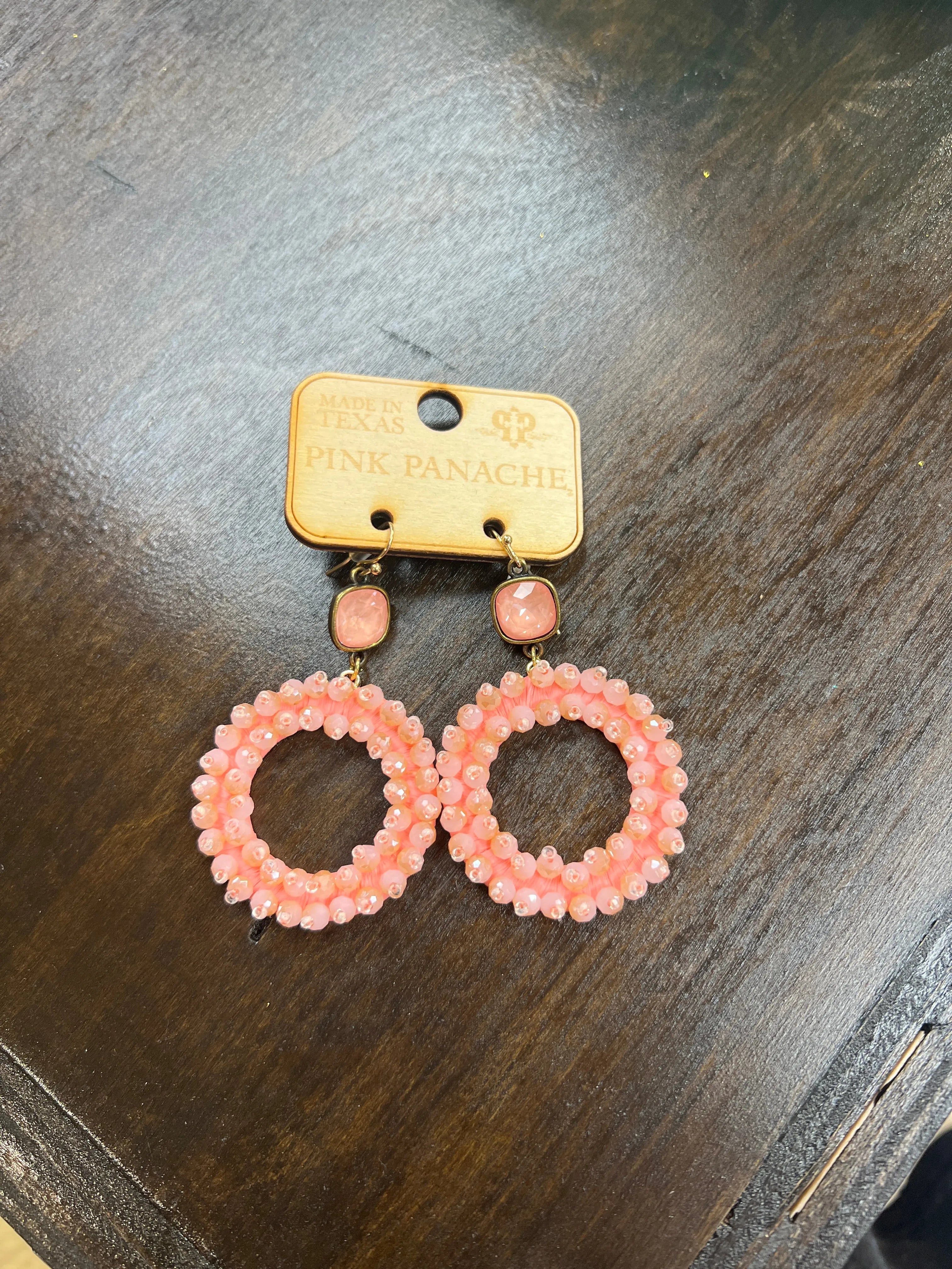 PINK PANACHE Blush Pink Round Beaded Earrings on Simply Obsessed