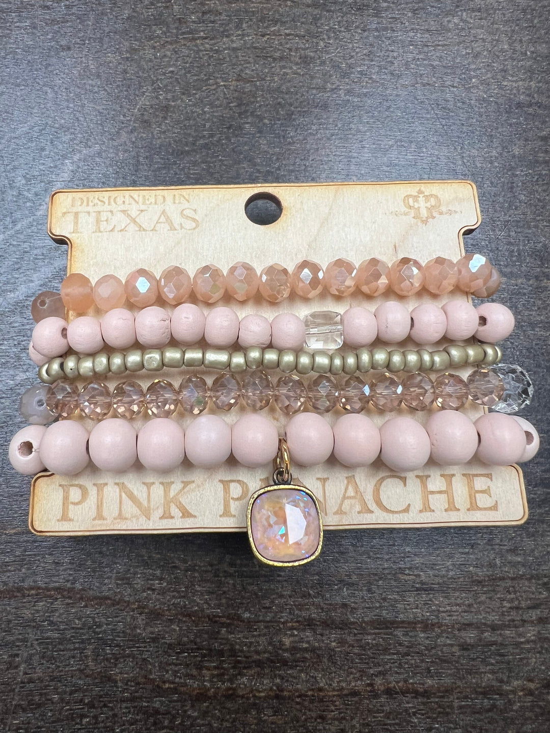 PINK PANACHE: Blush Pink/Gold Bracelet Stack on Simply Obsessed