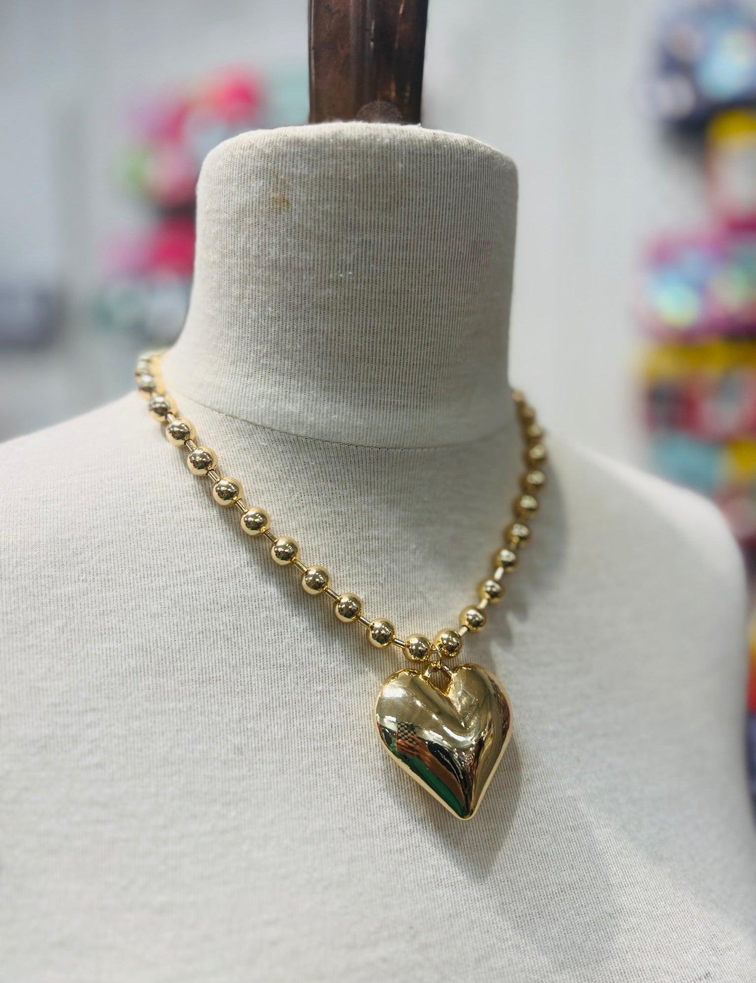 PINK PANACHE Bubble Heart Necklace on Simply Obsessed